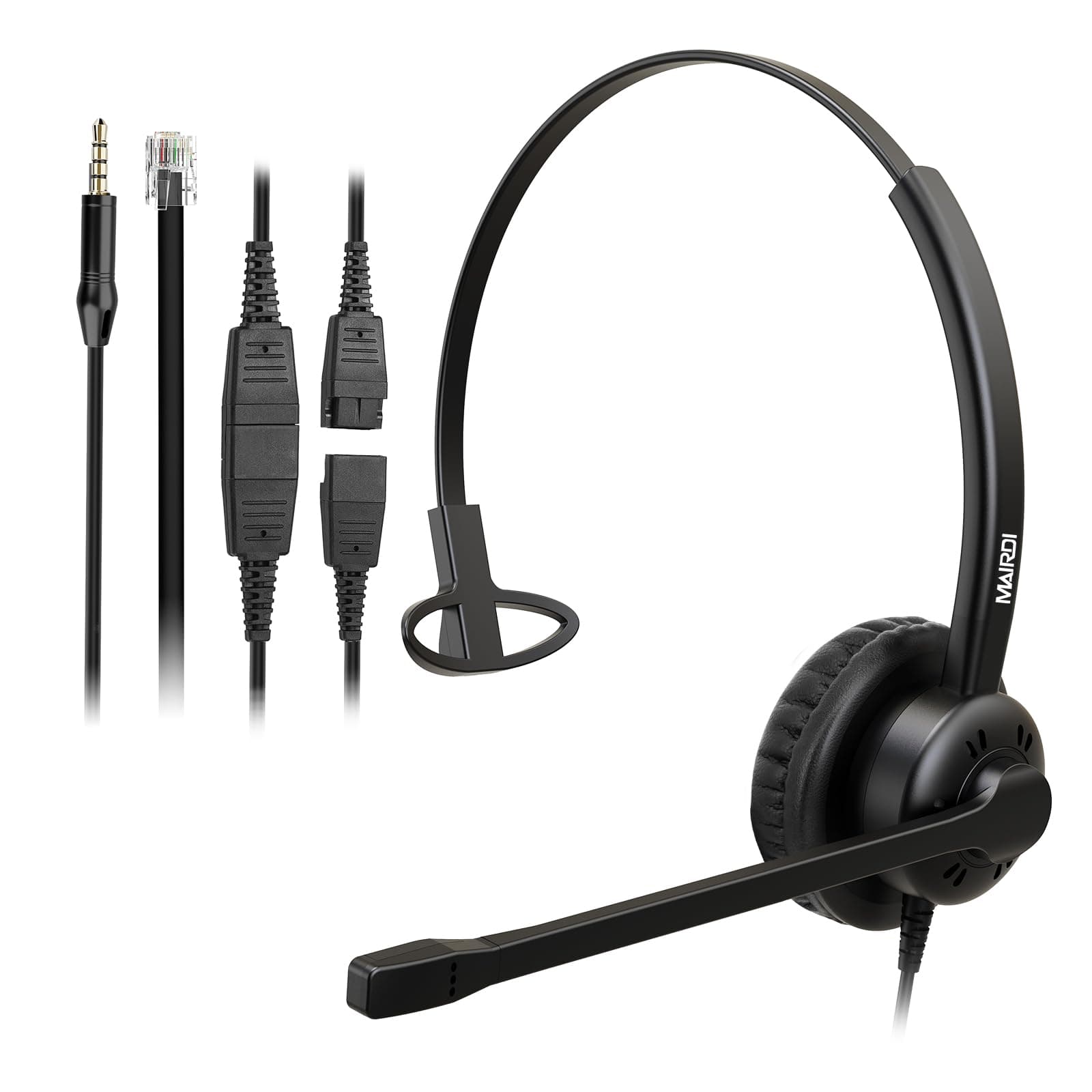 Office Headset with RJ9 Jack for Cisco Phone,Including 3.5mm Connector for Cell Phone PC Laptops, Mono Telephone Headset with Noise Canceling Microphone for Call Centers Landline Deskphone