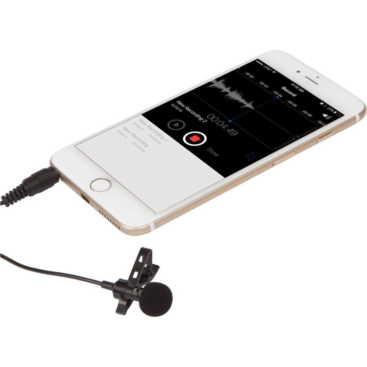 Dr. Sound Lavalier microphone phone microphone Recording microphone for phone/tablet Recordings for YouTube (4 Poles)