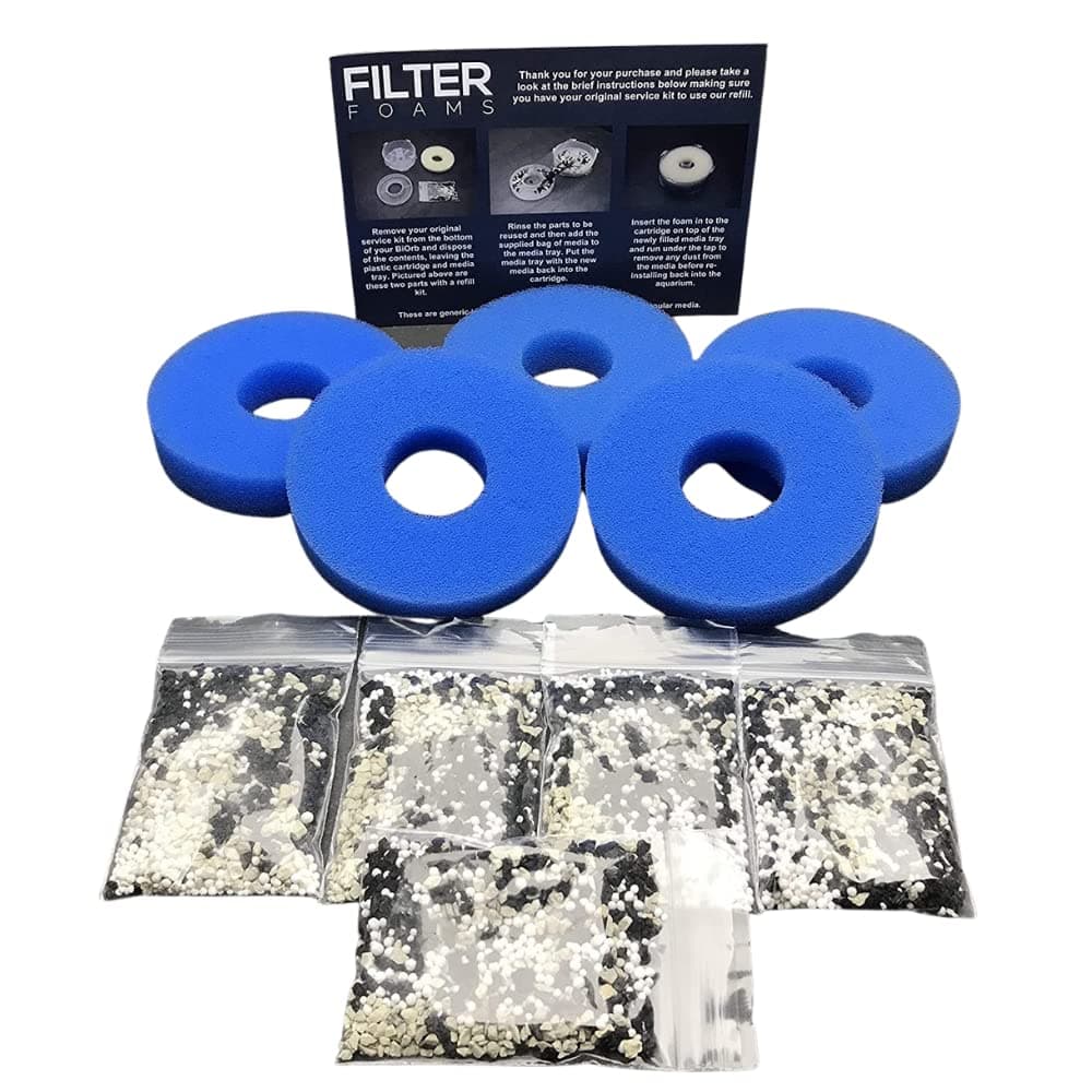 Filter Foams 5 x Biorb Compatible with Biorb Anti Algae Service Kit Refills for all models and sizes