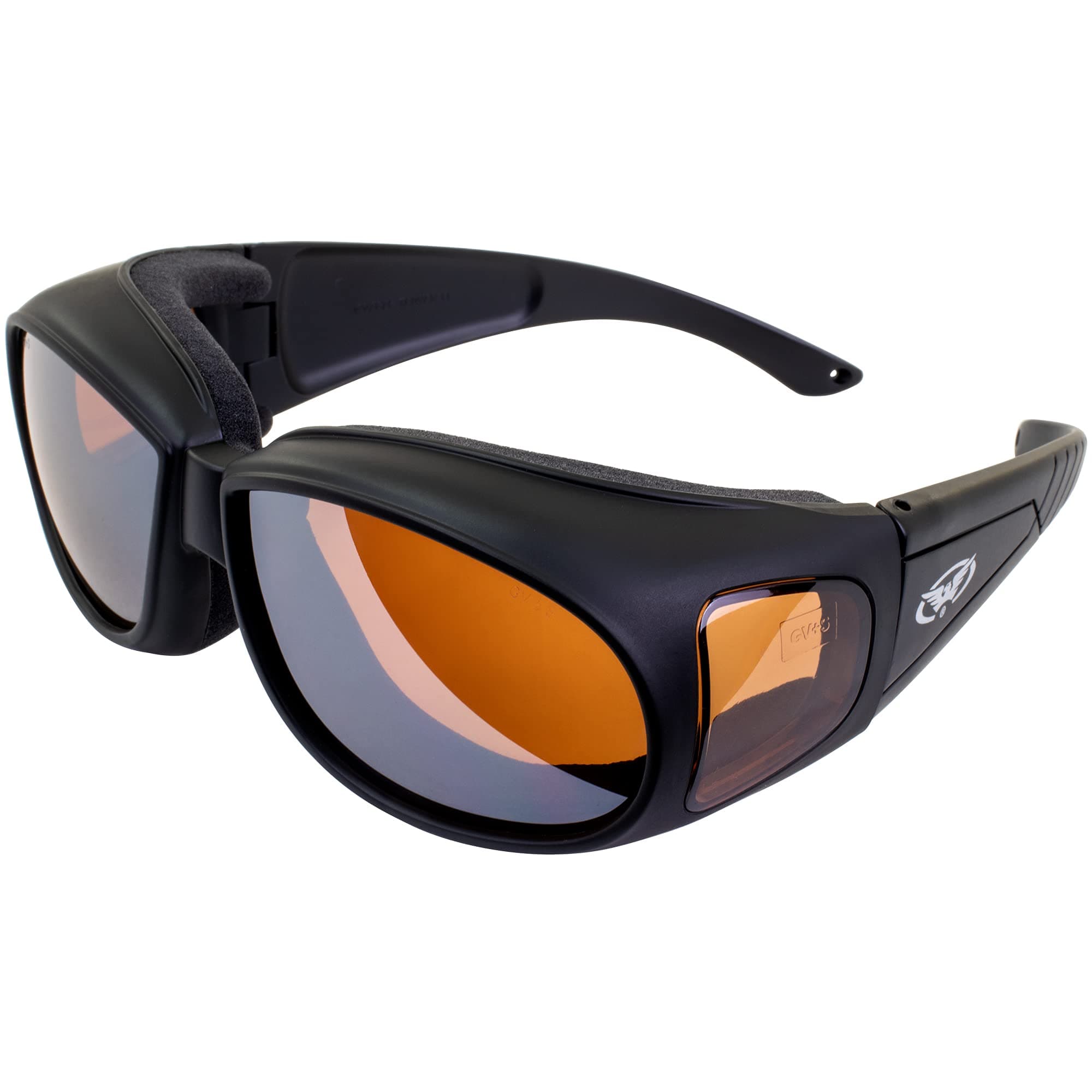 Global Vision Eyewear Outfitter Safety Glasses with Matte Black Frames and Anti-Fog Driving Mirror Lenses