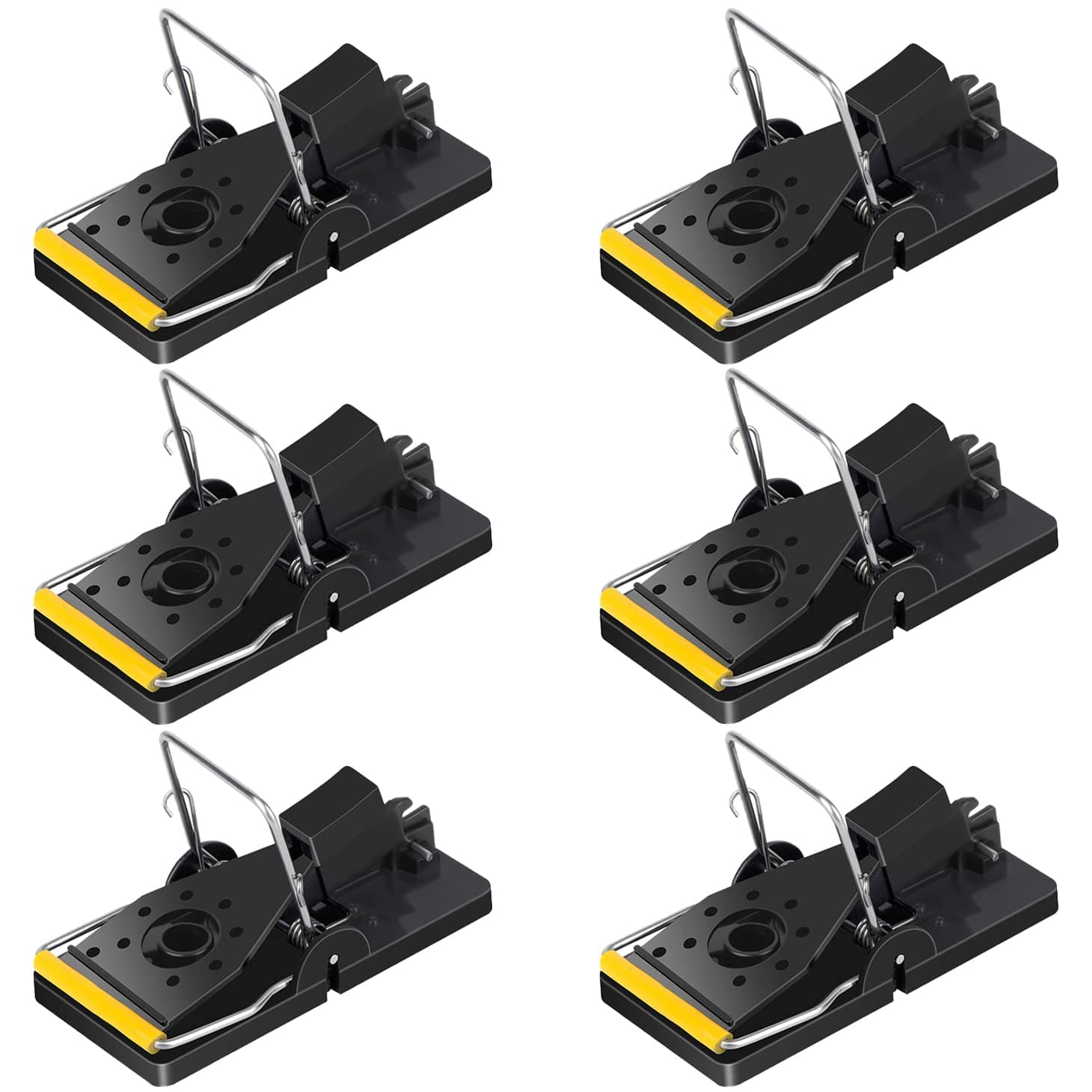 Mouse Trap, 6 Pack Heavy Duty Reusable Snap Traps that Catch Instantly, High Sensitive Mice Catcher UK, Safe and Effective Rodent Trap for Indoors and Outdoors, Easy Set-up & Clean