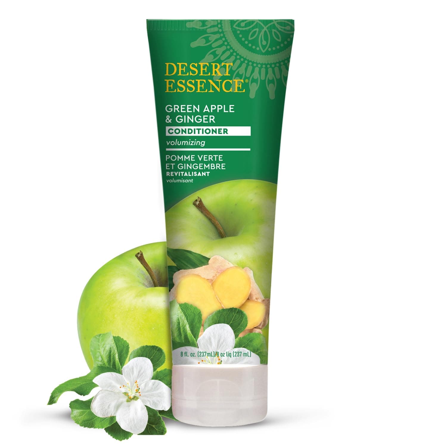 Green Apple and Ginger Conditioner - 8 fl oz - Volume for Fine Hair - Moisturizing, Thickening, Volumizing - w/Organic Extracts and Oils, Vitamins, Antioxidants - Paraben-Free