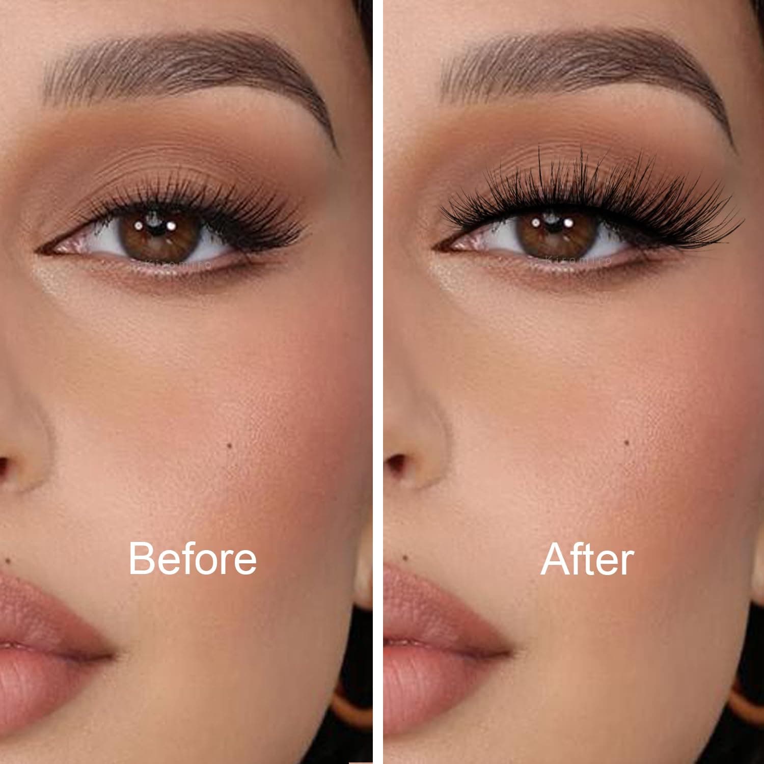 False Eyelashes 14mm Faux 3D Mink Lashes Natural Look Cat Eye Wispy Lashes Pack by Kiromiro, 14 Pairs