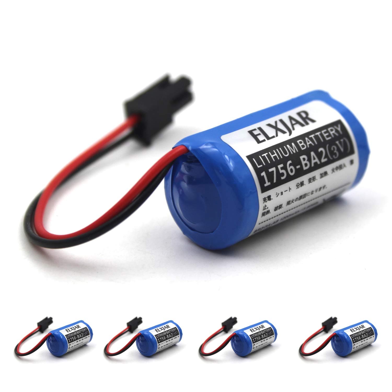 elxjar (5-Pack) 3V 1200mAh Replacement Battery for Allen Bradley AB 1756-L1 1756-BA2 BR2/3A-AB, PLC Control Systems 1746-BAS 1756-L1M1 1771 1785-L40B Series