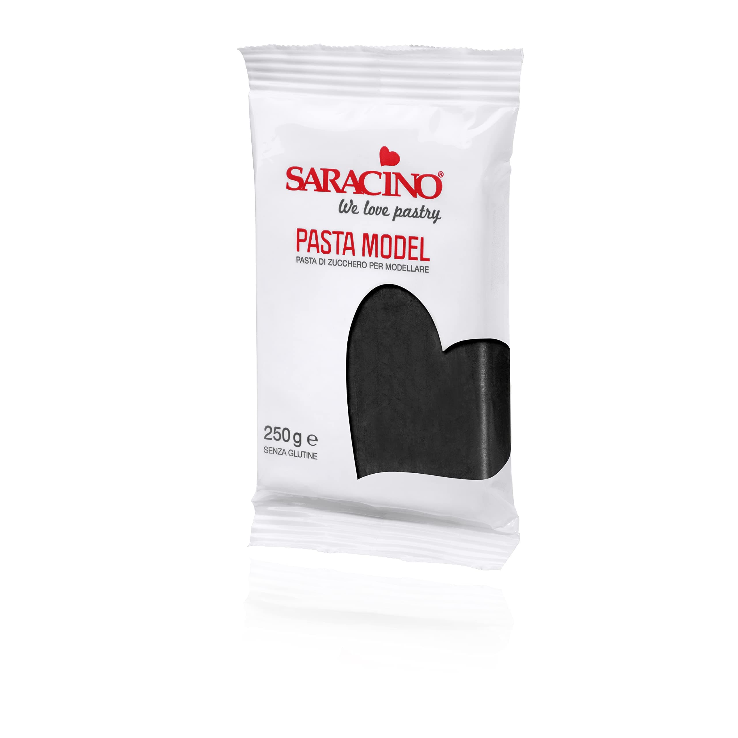 Saracino Sugar Paste Model Black Modelling Paste 250 g Gluten Free Made in Italy