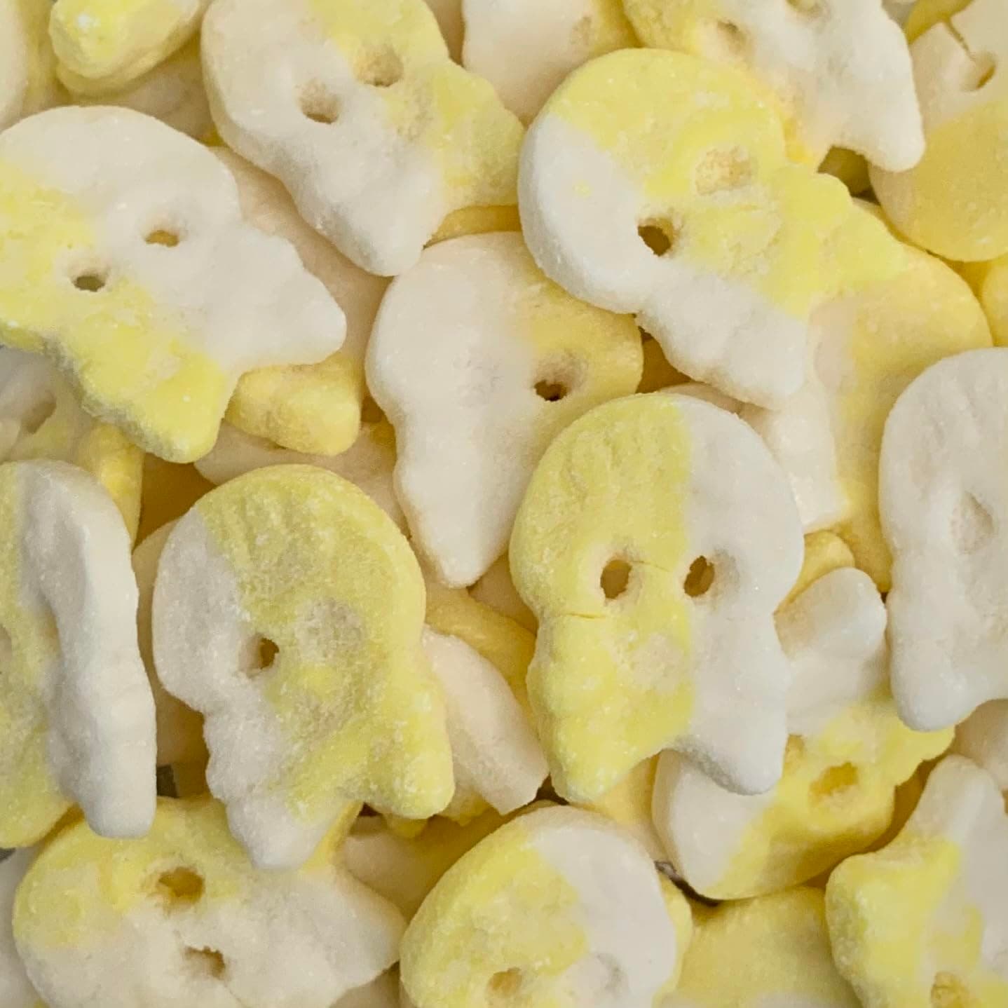 BUBS Cool Passion Pineapple Skulls 1kg Share Bag by The Gourmet Sweet Company