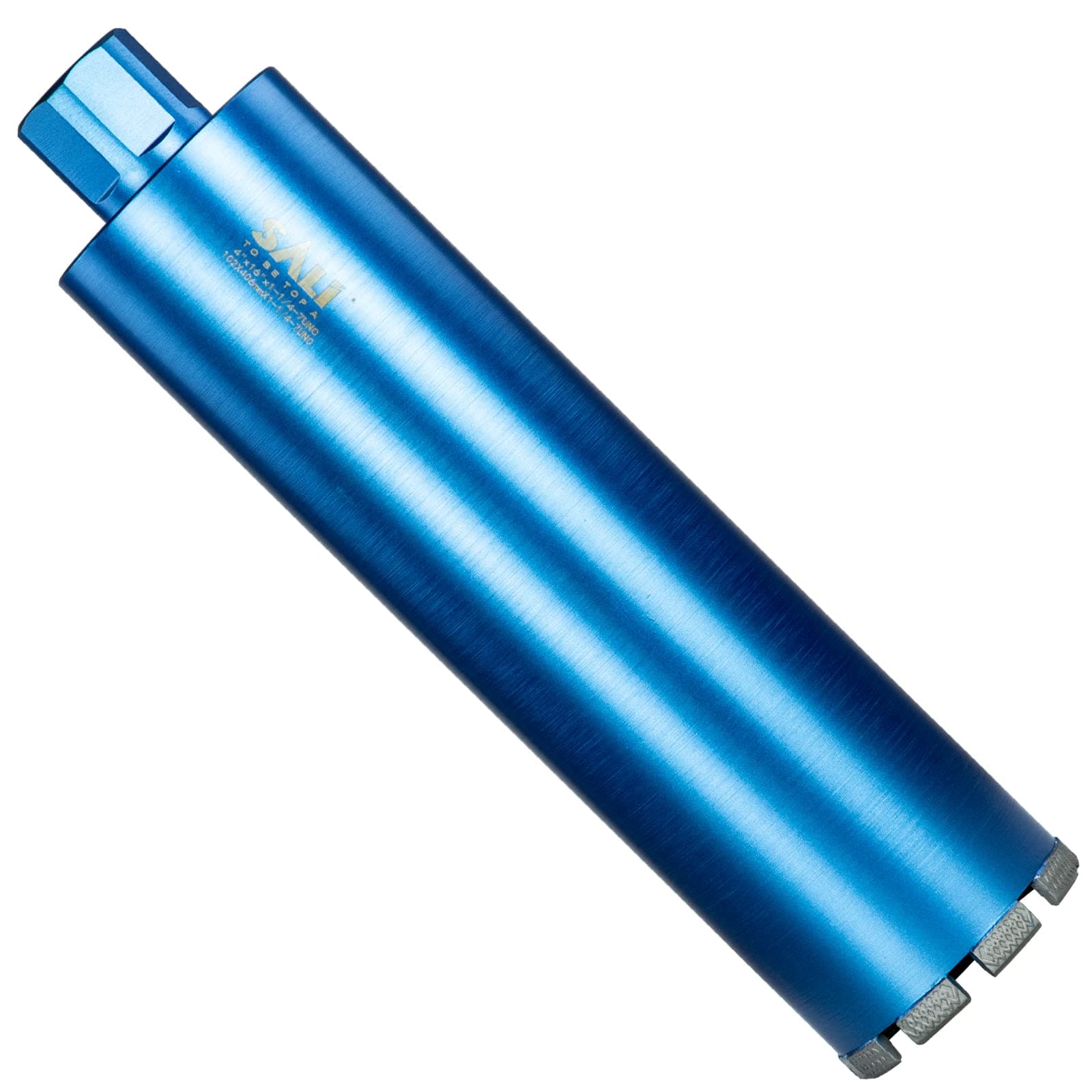 Wet Diamond Core Drill Bits 4"/102mm Diameter, 15"/380mm Drilling Depth Concrete Core Drill Bit, 1-1/4-7" Thread Core Bit Turbo Laser-Welded Segments with Rebar, Brick, Block, Masonry, Stone