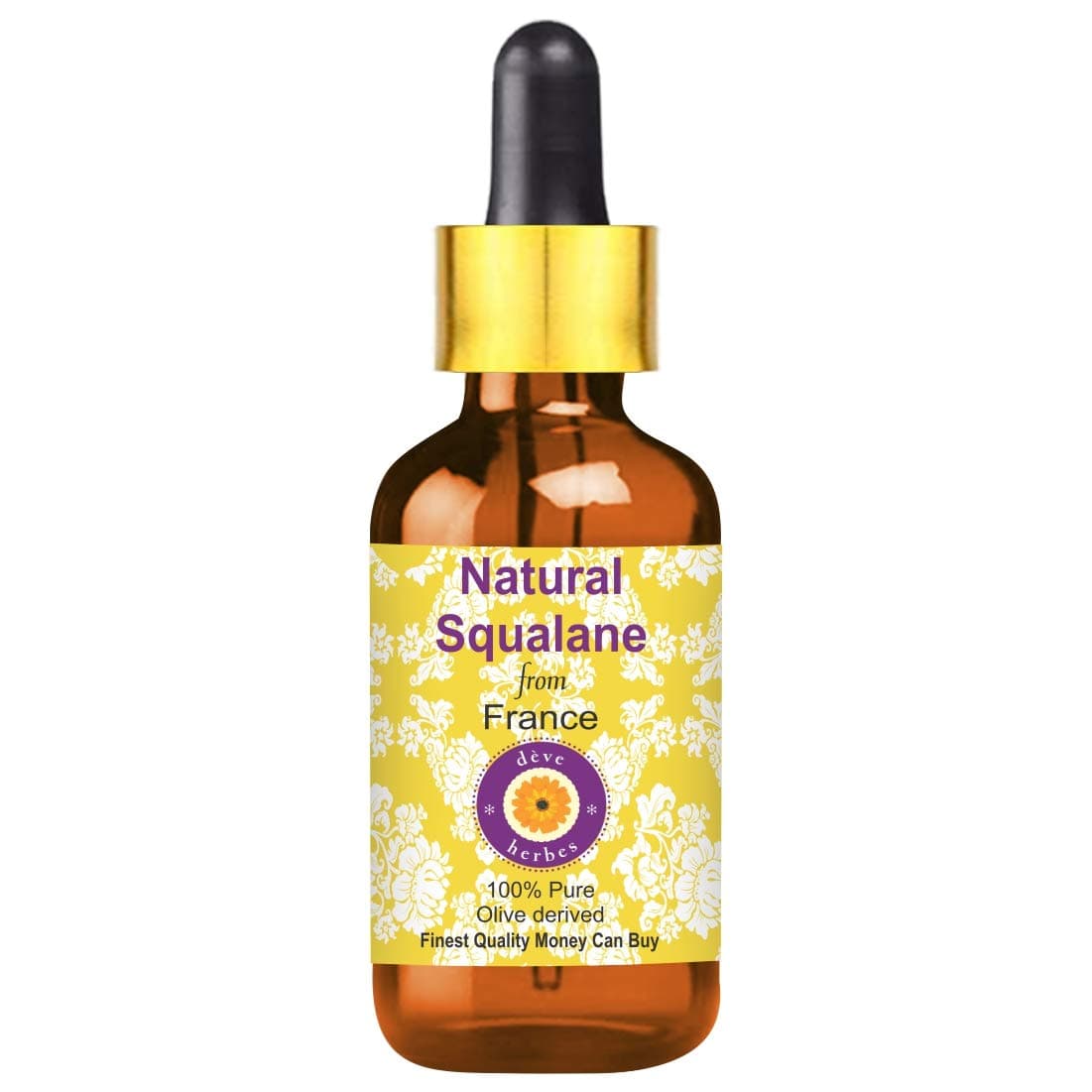 Pure Natural Squalane oil (derived from Olives) with Glass Dropper Natural Therapeutic Grade 5ml