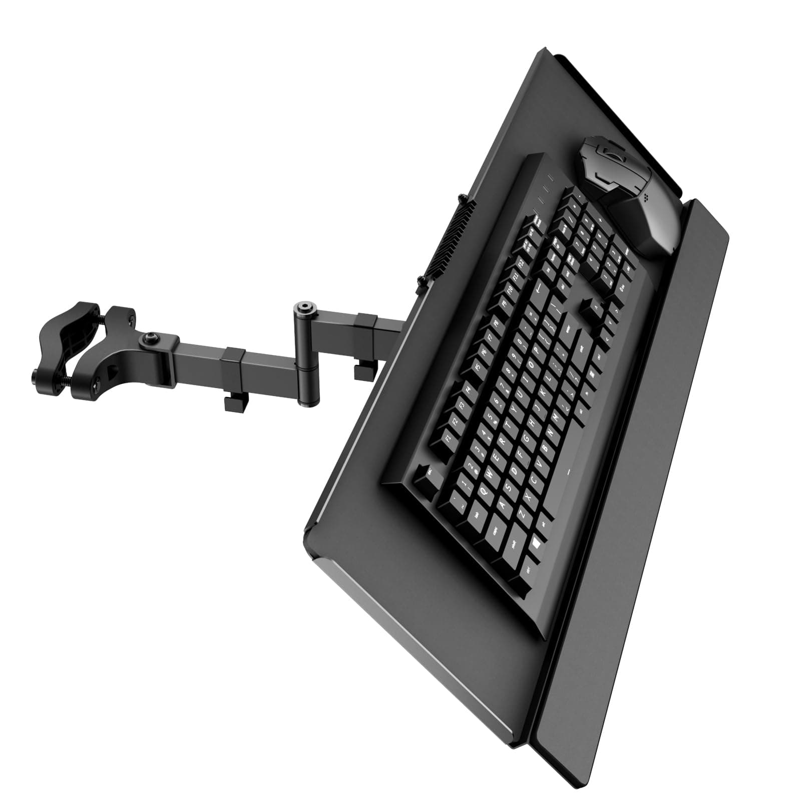 PUTORSEN Keyboard Tray Pole Mount - Keyboard Mount fits Most Standard and Oversized Keyboards, Holds up to 2.2lbs, Black