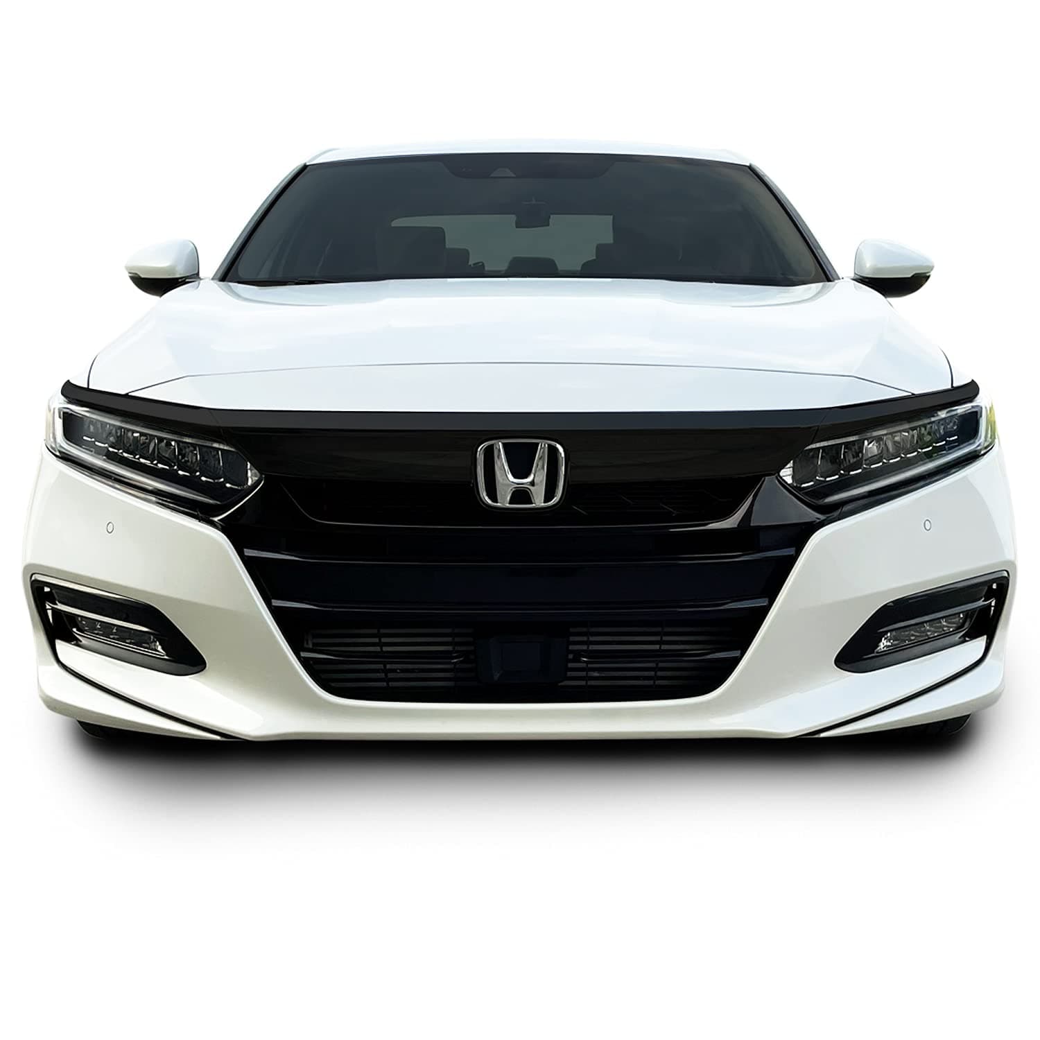 Chrome Delete Blackout Vinyl Overlay for 2018-2021 Honda Accord Sedan Front Grill Trim (Front Grill, Gloss Black)