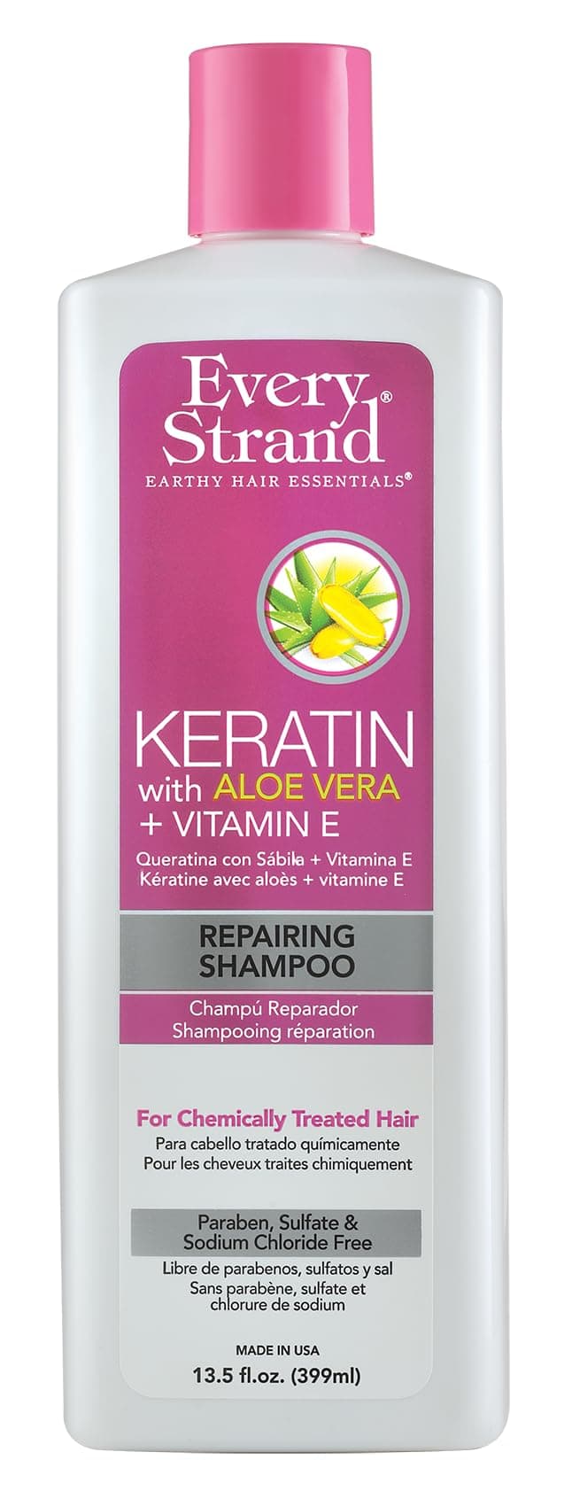 Every Strand Repairing Shampoo Keratin With Aloe Vera & Vitamin E 399 ML