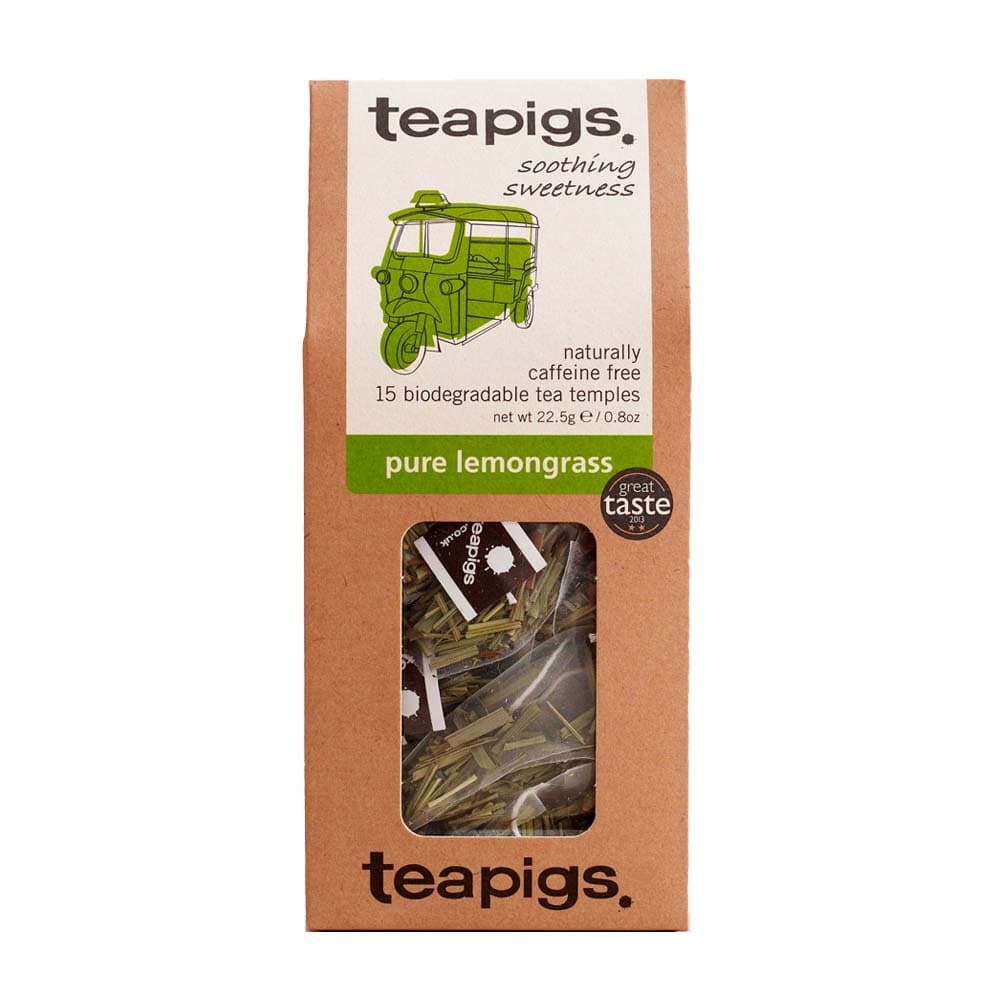 Pure Lemongrass Tea Bags Made With Whole Tea Leaves, Natural Ingredients, Non-GMO, Caffeine-Free – 15 Count (1 Pack of 15 Teabags)