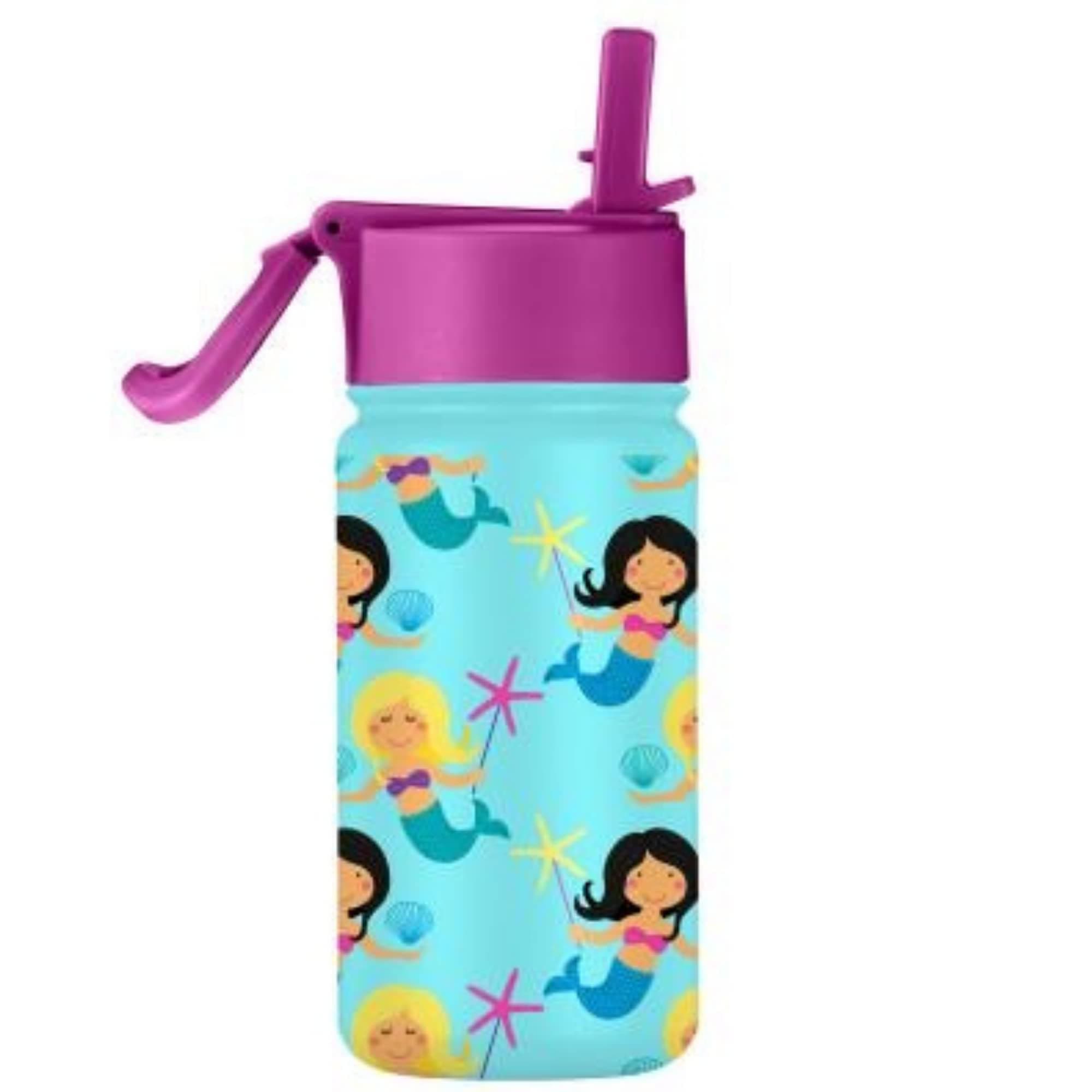 Insulated Water Bottle for Kids 450ml, Sipper With Straw, Thermosteel Stainless Steel, Mermaid