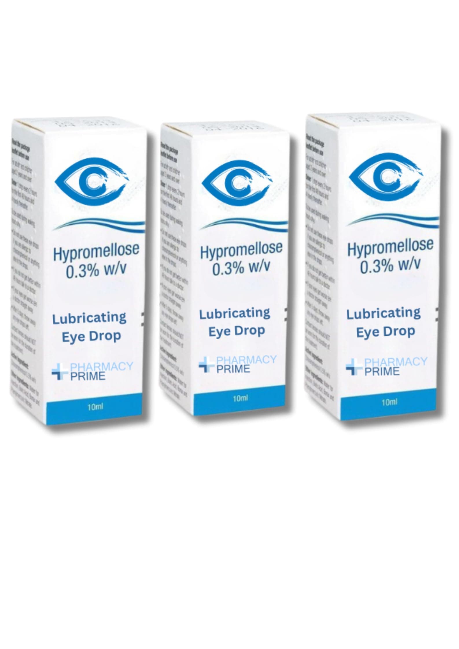 Hypre Mellose Eye Drops 0.3% - 10ml | 3 Pack for Dry Eyes Relief and moisturising Eye Drops - 10ml X 3