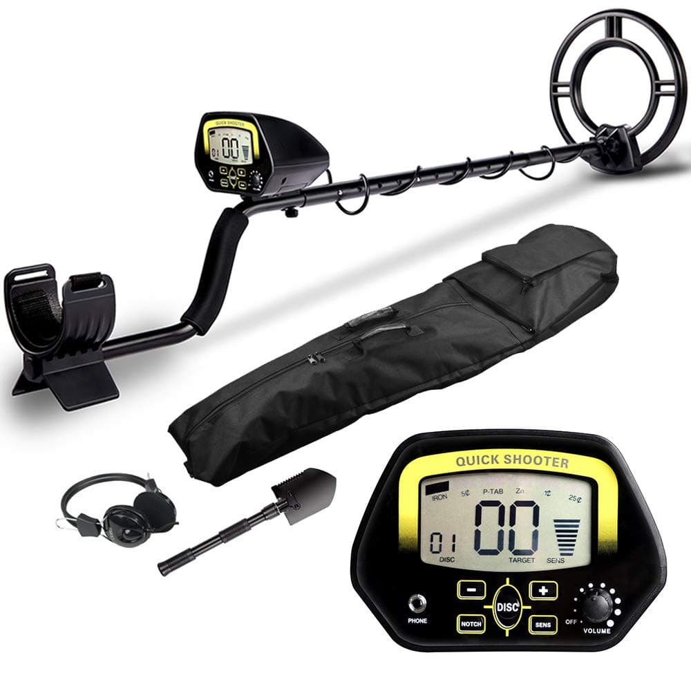 AMYSPORTS Adjustable Sensitivity Metal Detector Adults Accuracy Gold Metal Detector Professional Treasure Coin Detector Waterproof 10" Search Coil MD3030