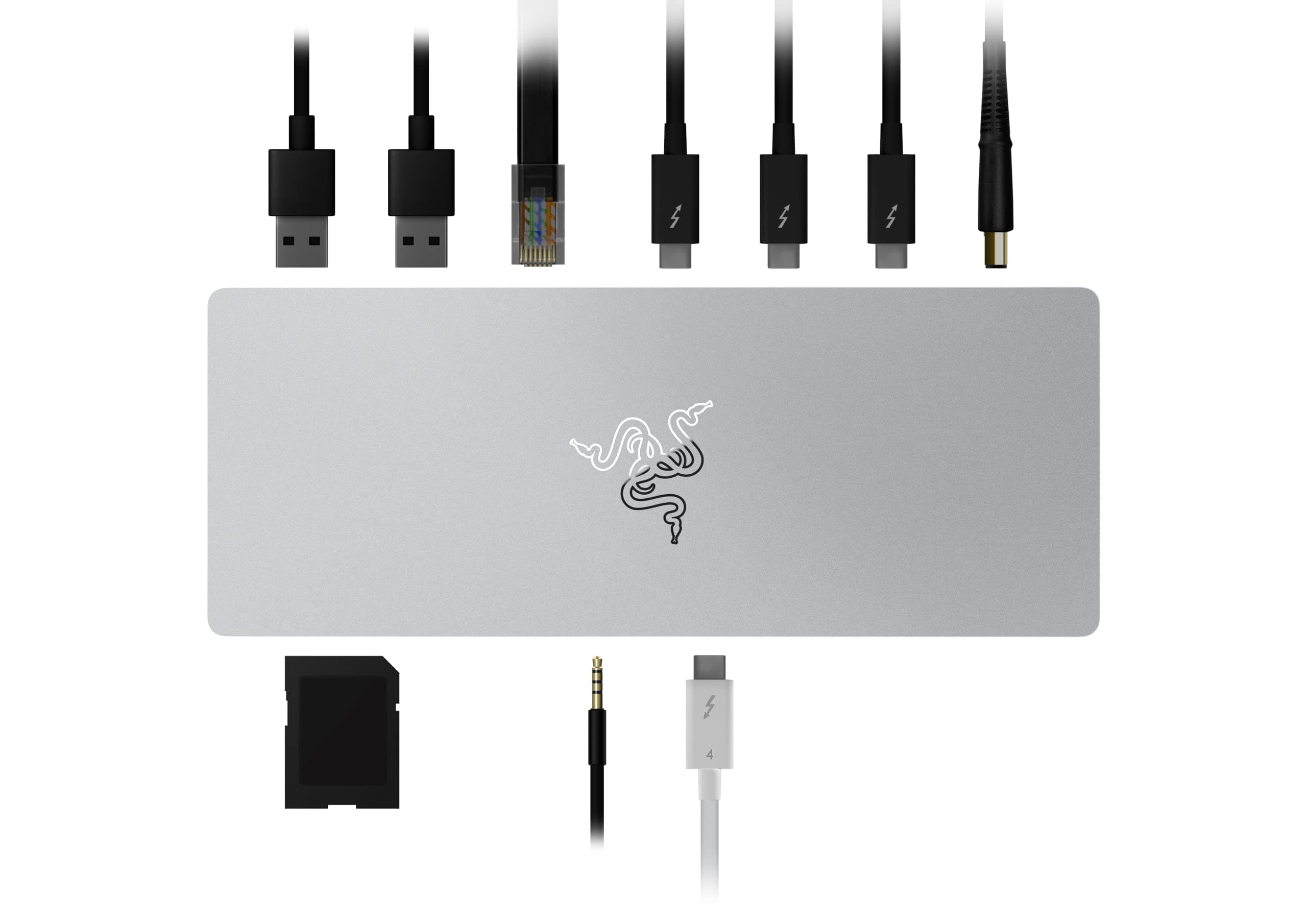 Thunderbolt 4 Dock: 10 Ports in 1 - Dual 4K or Single 8K Output - USB A and C Hub, 2.5 GbE Thunderbolt 3, Mac, and PC Compatible - Thunderbolt 4 Certified - Passthrough Charging - Mercury White