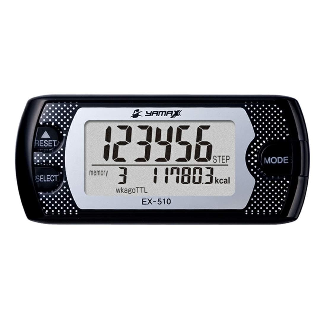 Pedometer | YAMAX Power-Walker EX510 | 3D Accelerometer and Activity Monitor | Wear Almost Anywhere