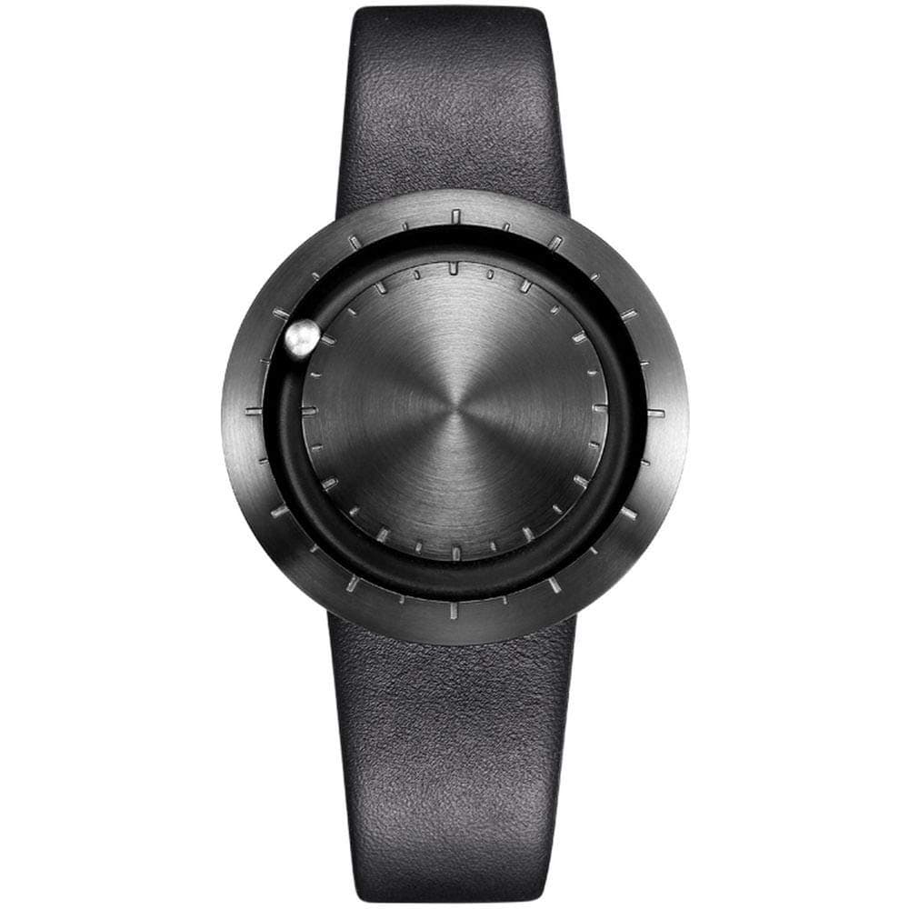 Brushed Metal Designer Watch Lavaro Abacus Black – Made in Germany – Polished Stainless Steel Body – A Special Swiss Quartz Clock Movement – Clock Steel Ball and Magnetic Analog 853558