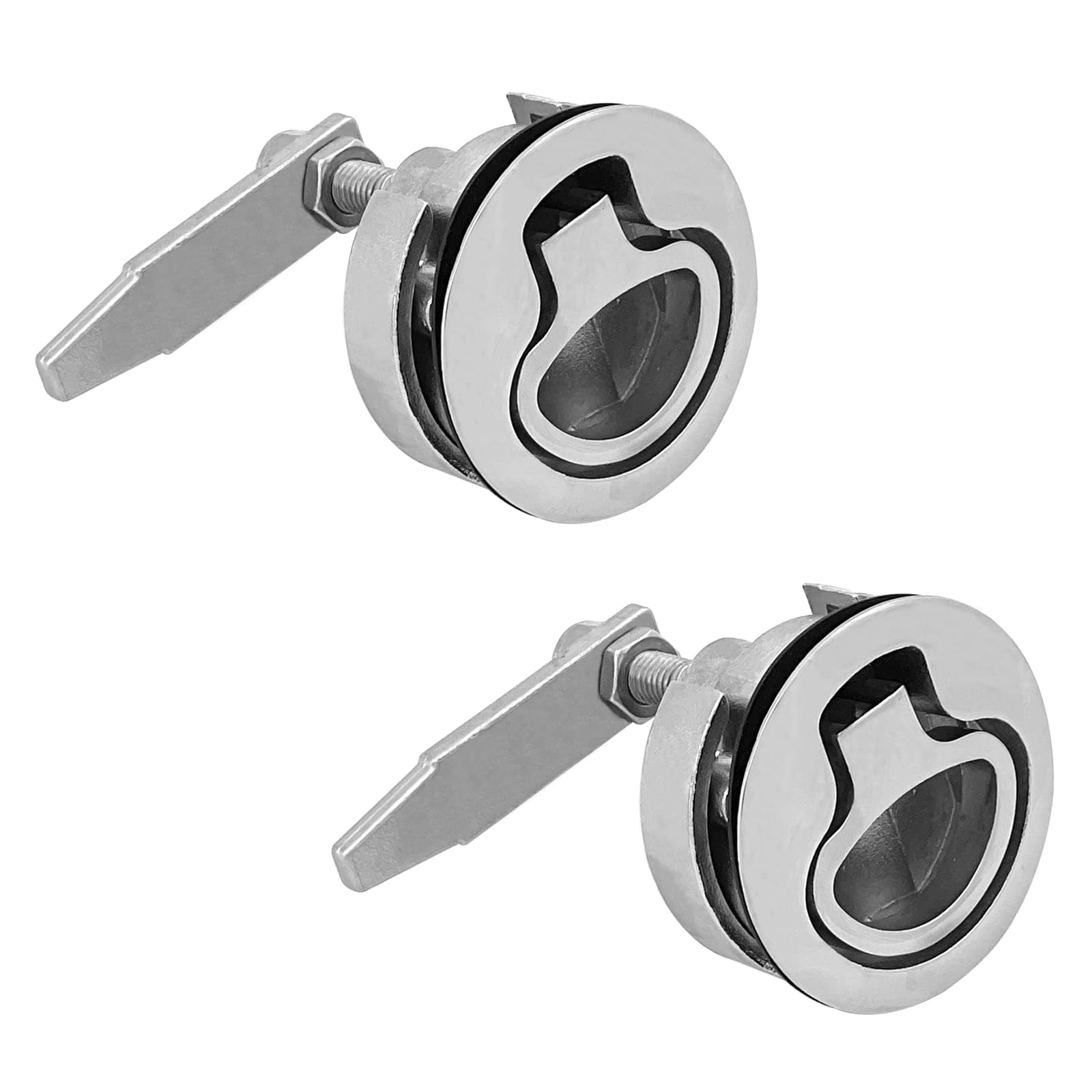 ISURE MARIEN 2PCS Marine Grade Stainless Steel Floor Buckle Hatch Latch Flush Turning Lift Handle Floor Buckle Recessed Hatch Pull latchs