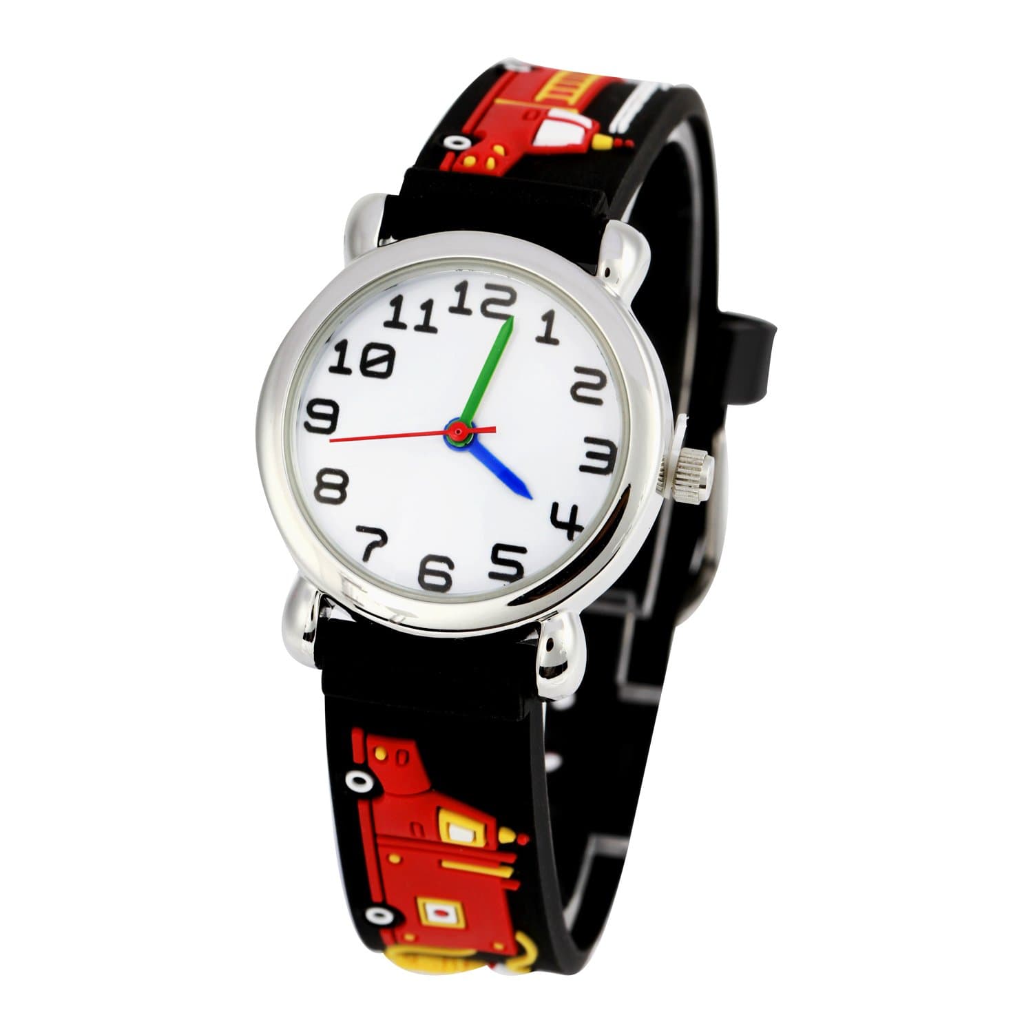 Jewtme Cute Toddler Children Kids Watches Ages 3-8 Analog Time Teacher 3D Silicone Band Cartoon Watch for Little Girls Boys