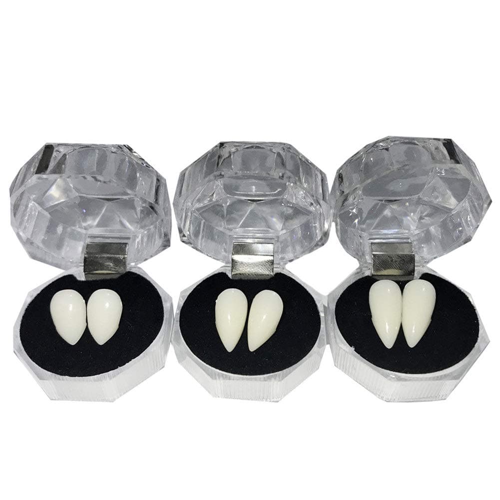 YOUOR 3 Pairs Vampire Teeth Fangs Dentures Halloween Cosplay Props Party Favors