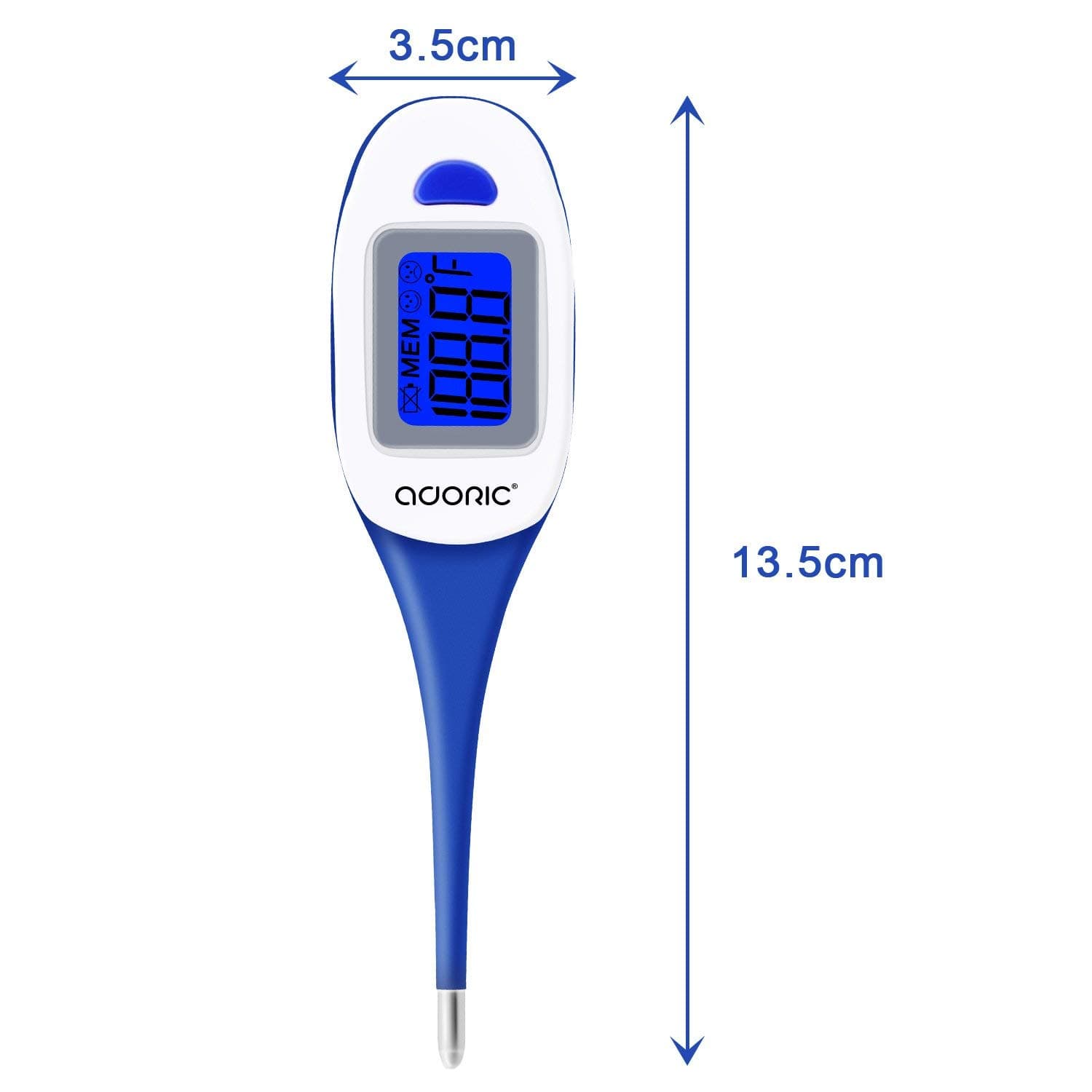 Thermometers, Adoric Digital Thermometers Armpit and Oral Thermometer for Baby, Kids, Adults, Fertility - Accurate and Fast Reading (Blue)