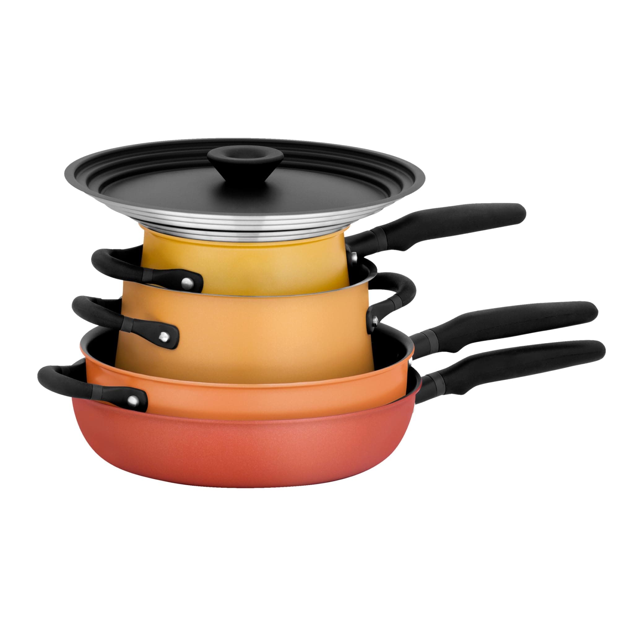 Accent Series Nonstick and Stainless Steel Pots and Pans/Cookware Essentials Set, 6 Piece, Spark Edition