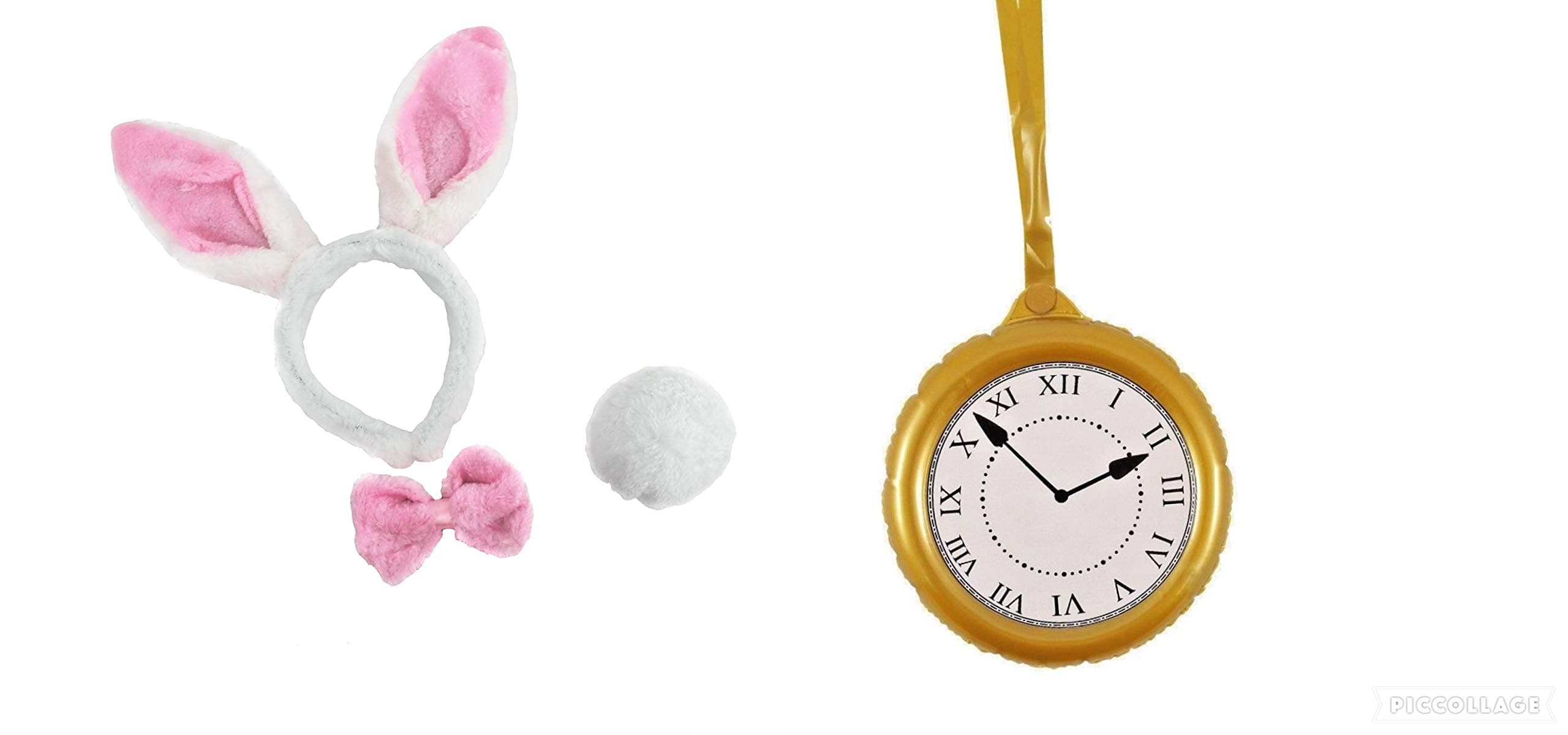 Seemeinthat Rabbit set headband ears tie and tail with inflatable clock. A great item for book week and Easter for your child or animal party