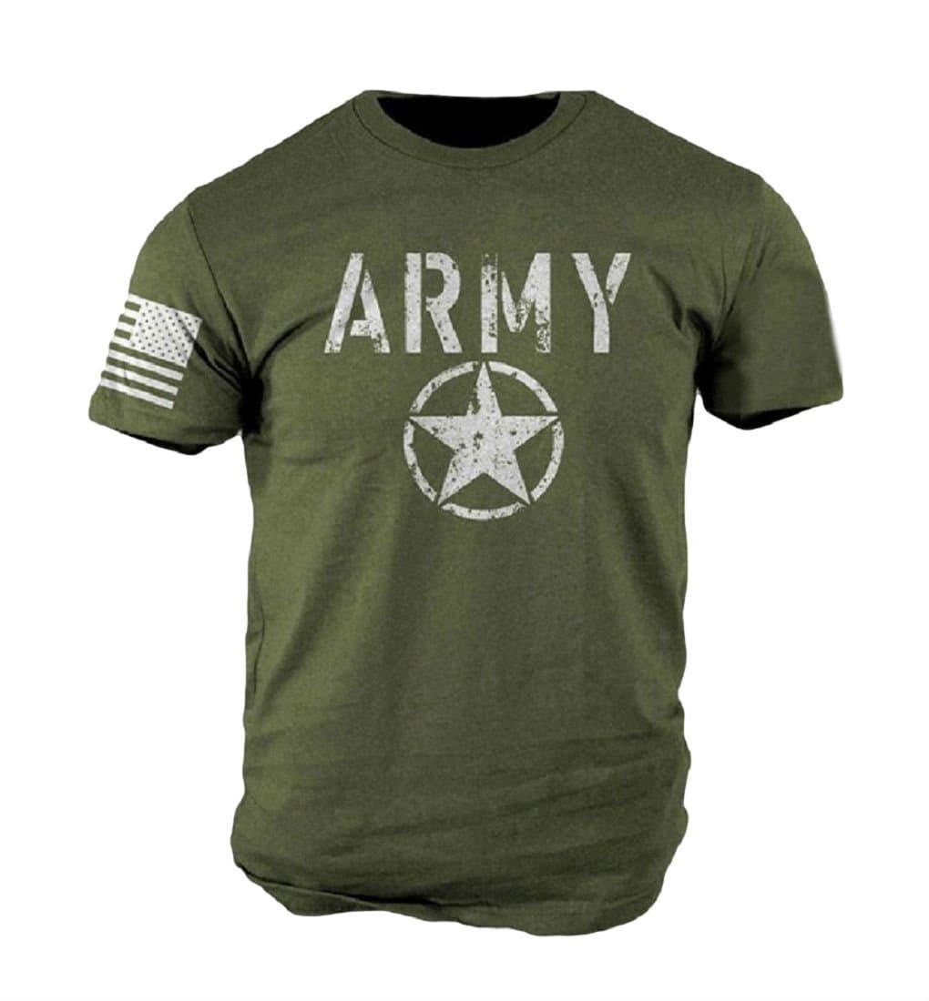Grunt RPG, Army Mens Olive Green T Star Design