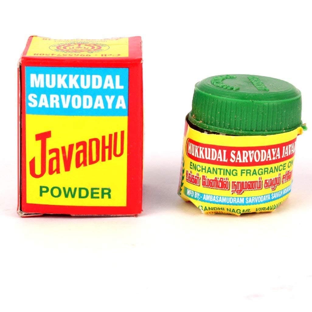 SAARA Javadhu Powder 12g (Mukkudal Sarvodaya Javadhu) for Cloth,Body & Pooja