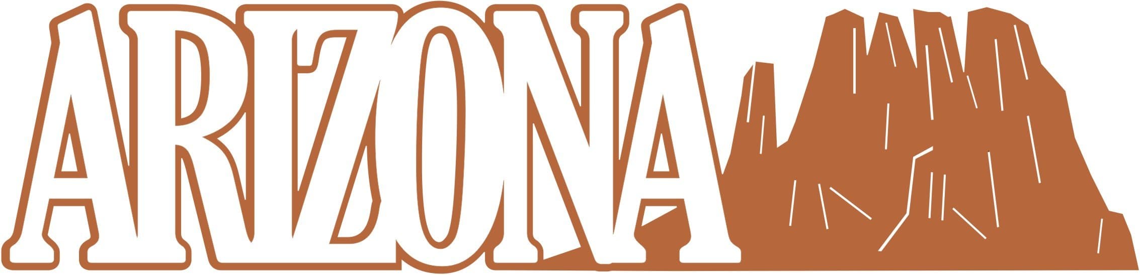 Petticoat Parlor Arizona Laser Cut Title, 7.5 by 1.75-Inch, White on Red Clay