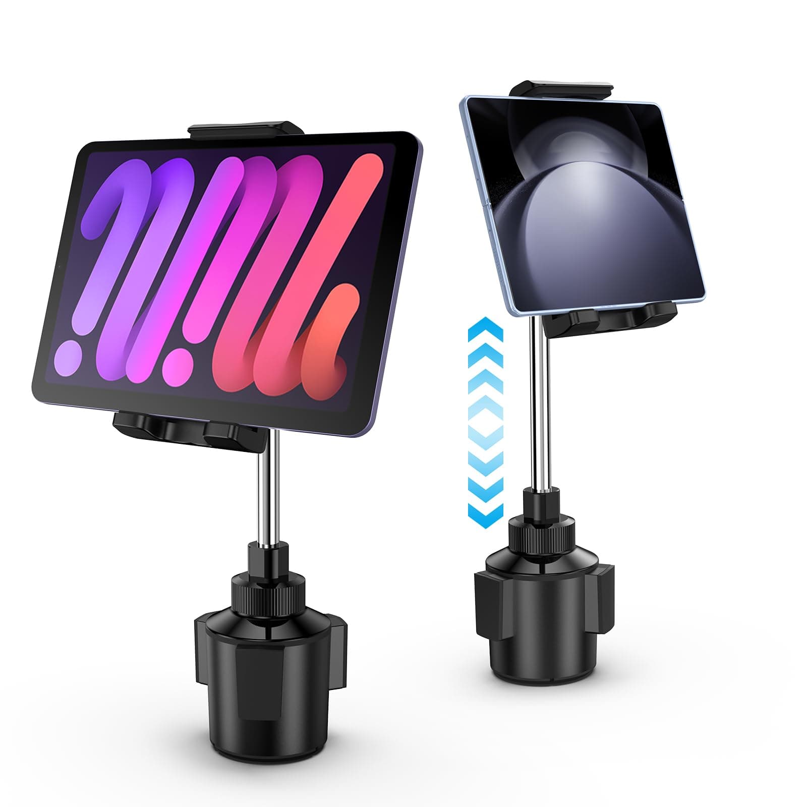 Lopnord Cup Holder Tablet Mount for Z Fold 5/4, Car Cup Mount Phone Holder Compatible with Samsung Galaxy Z Fold 3/Z Flip 5 4 3/S23 Ultra/S22/S21/iPhone 16 15 14 Pro Max Plus/iPad Mini 6 8.3 inch