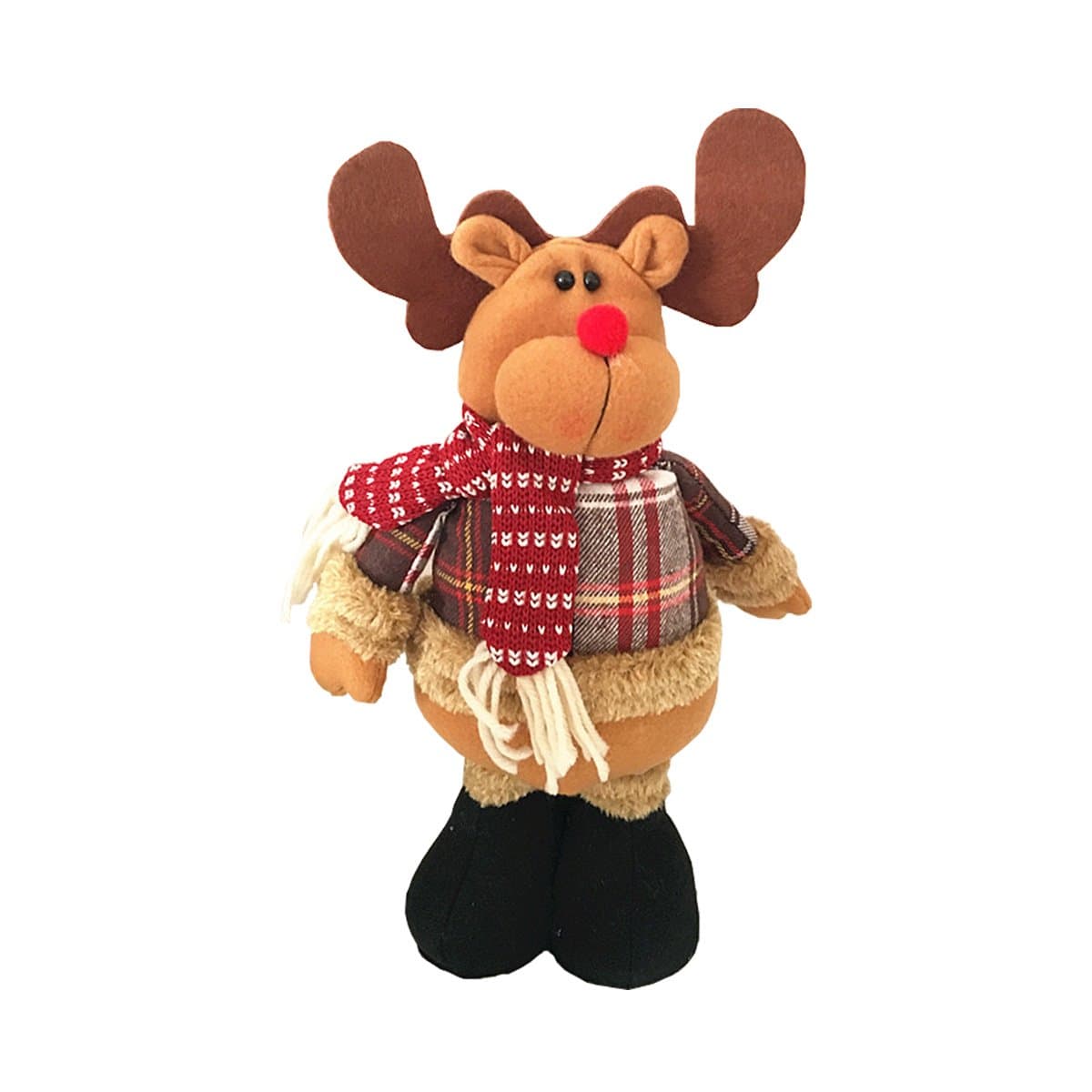 Eastever Retractable Christmas Doll, Old Man Snowman Reindeer Telescopic Standing Plush Dolls for Christmas Desktop Window Tree Scene Layout Decorations, Novelty Toy Gifts for Children - Elk