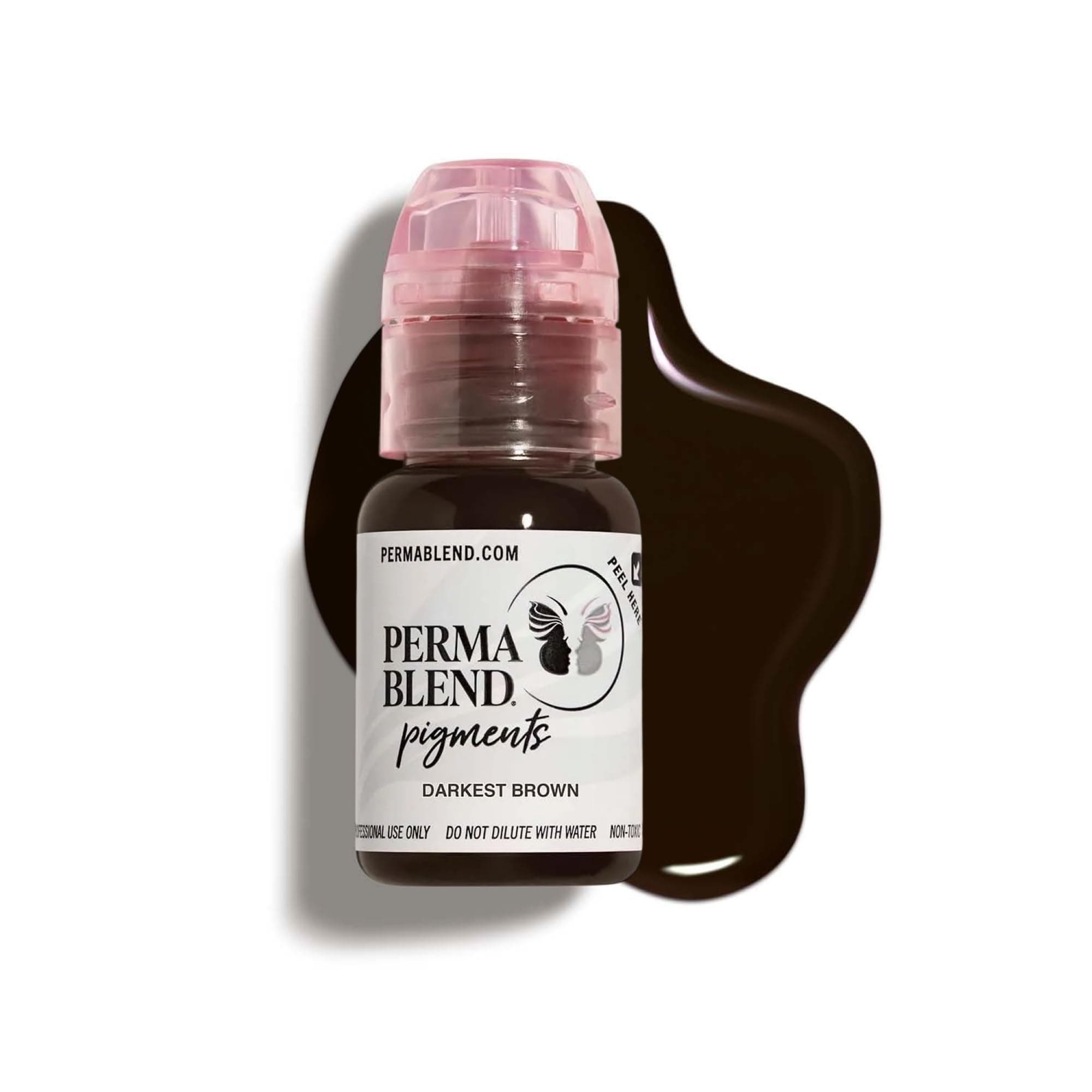 Perma Blend Microblading Ink for Permanent Eyeliner - Professional Tattoo Inks - Dark Black/Brown Tattoo Ink Makeup - Vegan (0.5 oz) (1 Pack) Dark Brown