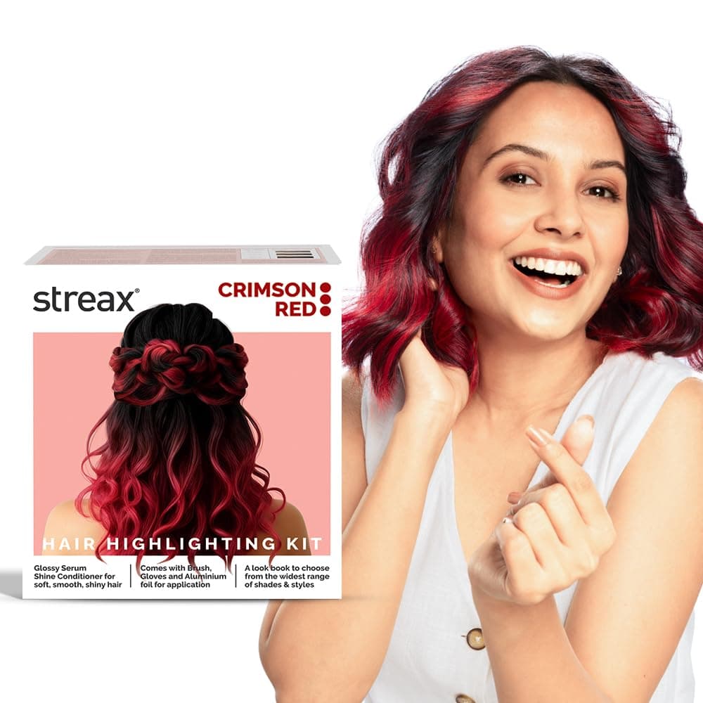 Streax HC Highlighting Kit Red Hair Colour, Crimson Red 180g