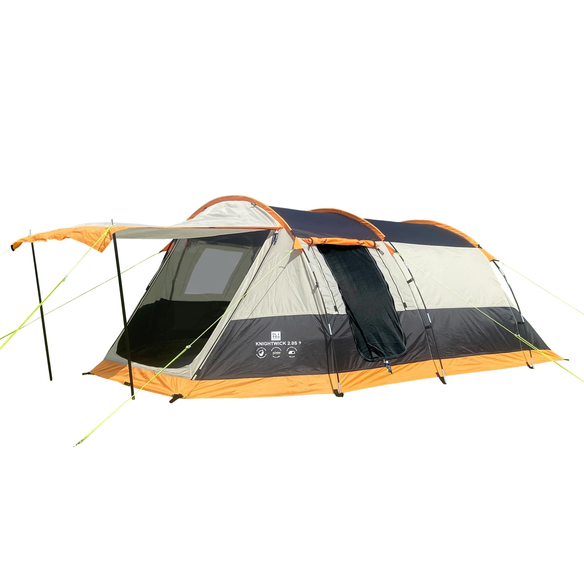 OLPRO Outdoor Leisure Products 3 Berth Tunnel Tent with 5000mm HH rainfly, UV protection, Sewn in groundsheet Festival & Weekend trip tent