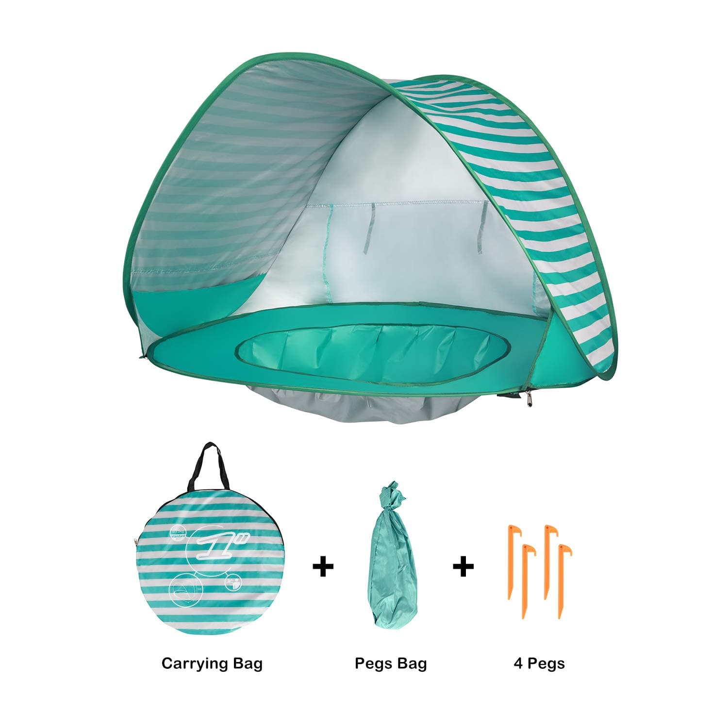 Beach Tent Pop Up Portable Shade Pool 50+ UPF UV Protection Sun Shelter for Infant