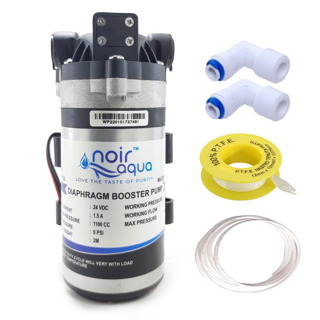 Noir Aqua RO Booster Pump Motor 100 GPD Heavy Duty Diaphragm Motor, Input 24V DC, 100% Copper Winding, 2 Year Warranty, Suitable for All Water Purifiers, Diaphragm Booster Pump