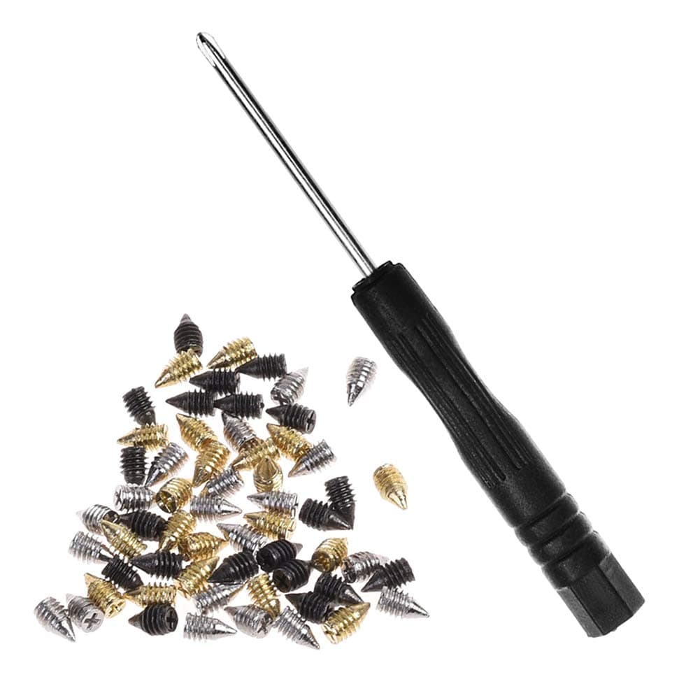 Bluecell 60pcs Metal Cross Slot Tip Screws for Belt Buckle Wallet Handbag, Screwdriver Included