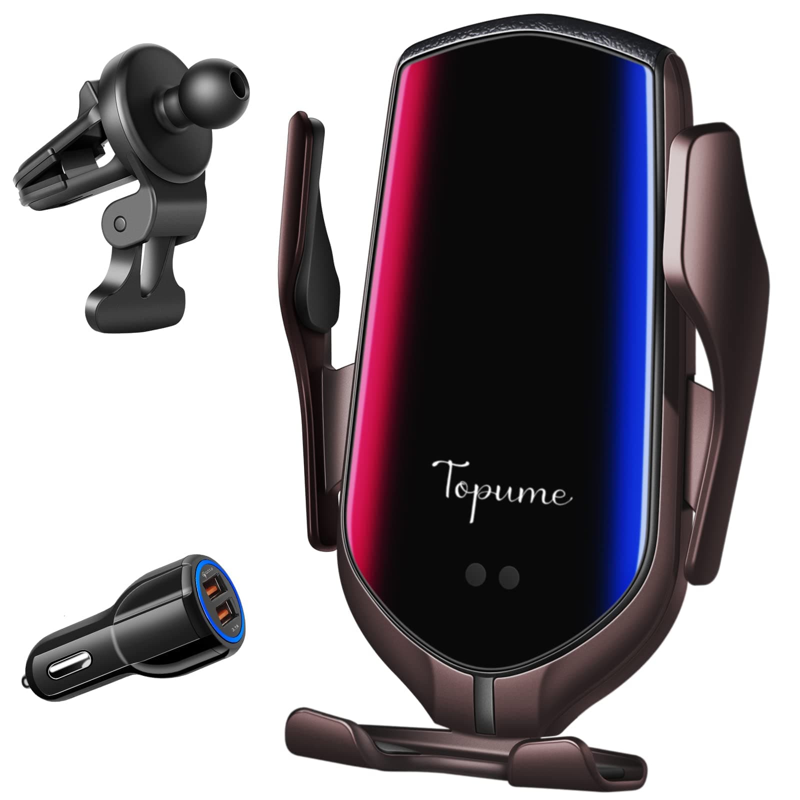 Wireless Car Charger,10W Qi Fast Charging Auto-Clamping Car Phone Mount Air Vent Phone Holder Compatible with iPhone 13/12/12Pro/SE/11/11Pro/11ProMax/XSMax/XS/XR,Samsung S10/S9/S8/Note10