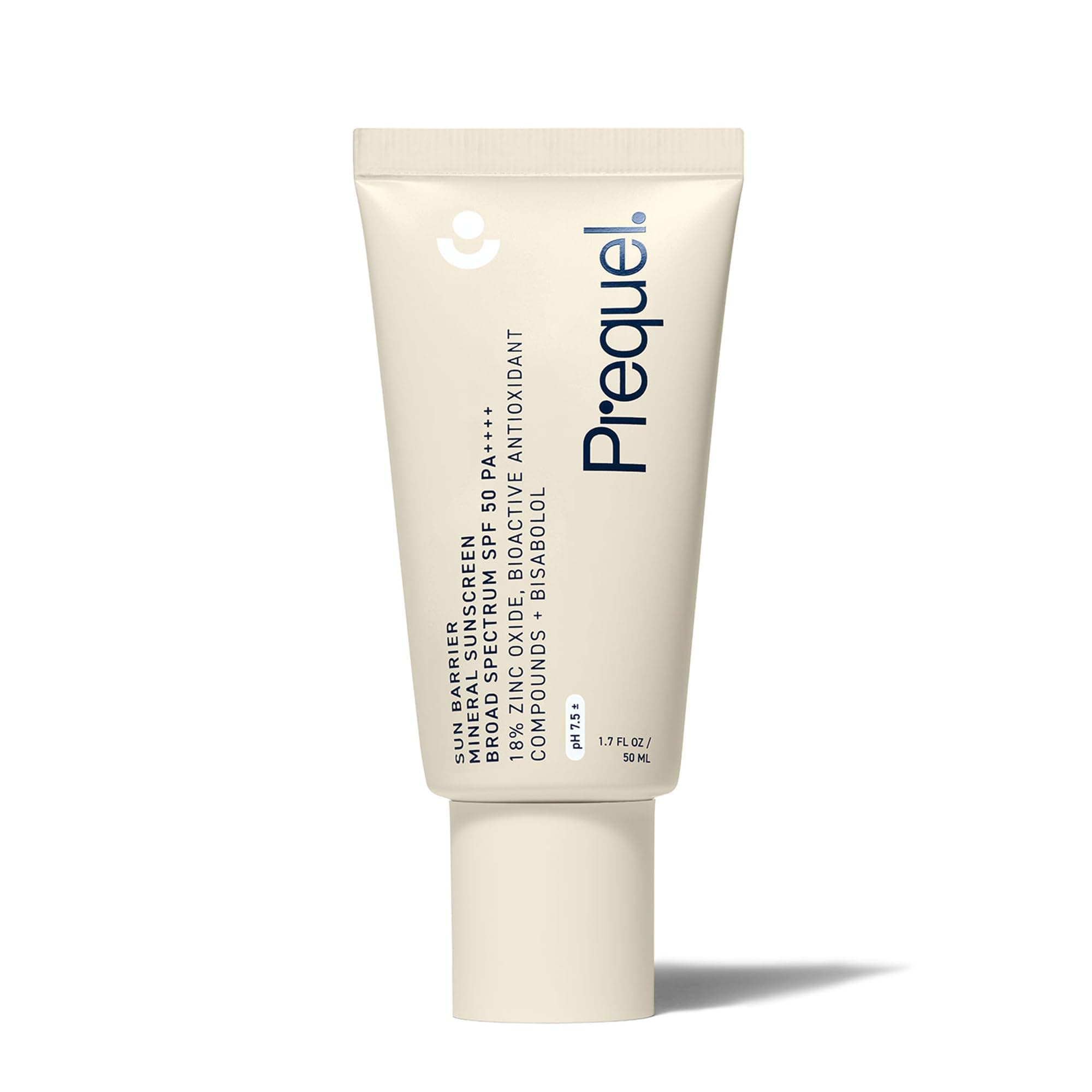 Prequel Skin Sun Barrier Mineral Sunscreen SPF 50. PA++++ Broad Spectrum Zinc Oxide Sunblock with Semi-Transparent Lightweight Texture. Moisturizing UV Defense for Face. Travel Size, 1.7oz