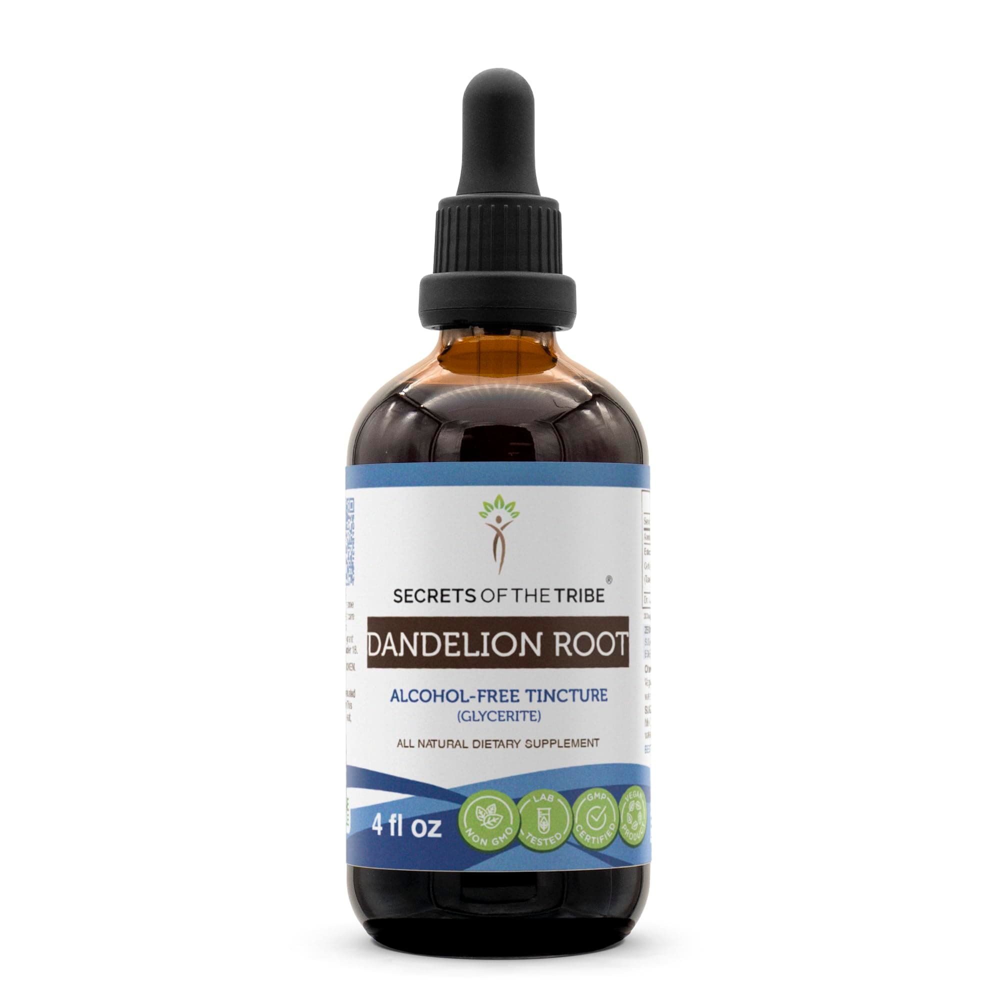 Secrets of the Tribe Dandelion Root Alcohol-Free Liquid Extract, Dandelion (Taraxacum Officinale) Dried Root Tincture Supplement (4 FL OZ)