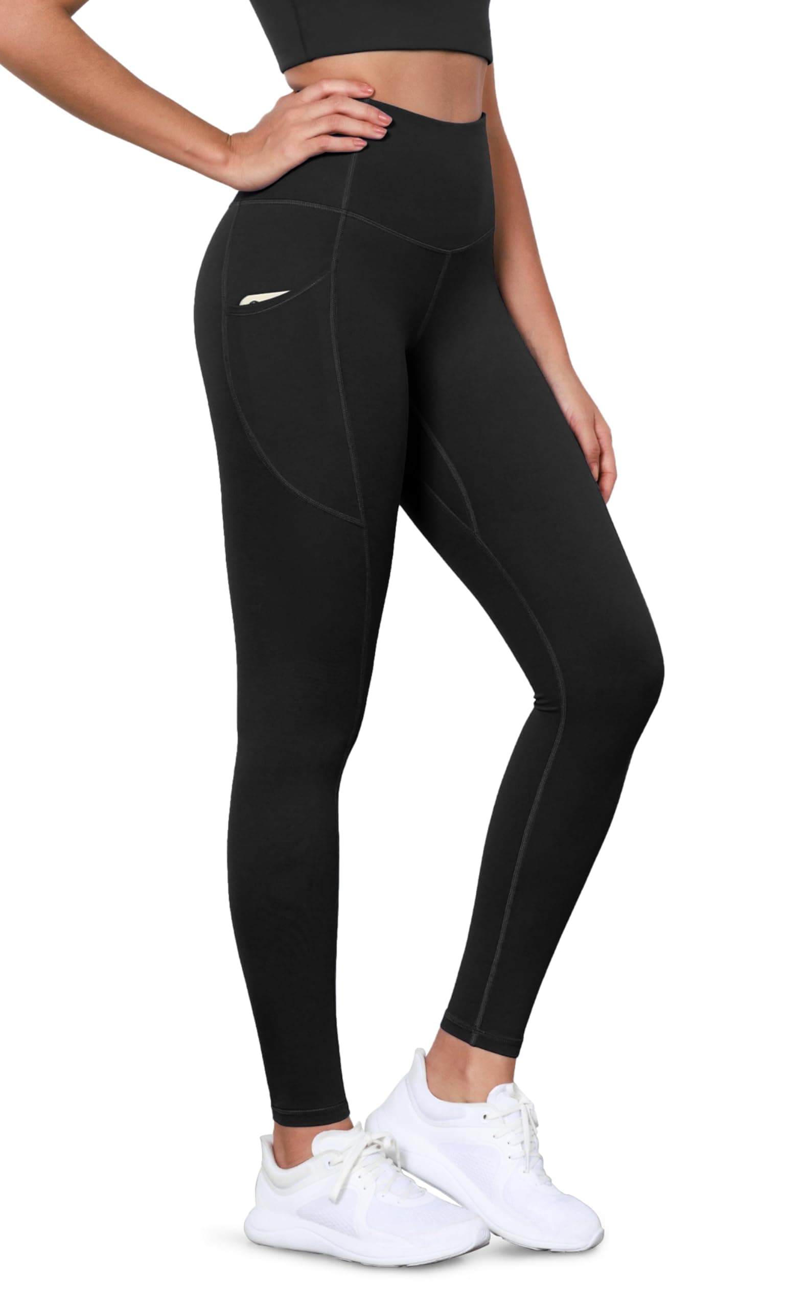 ODODOS High Waist Yoga Pants for Women with Pockets, Tummy Control Running Sports Workout Leggings