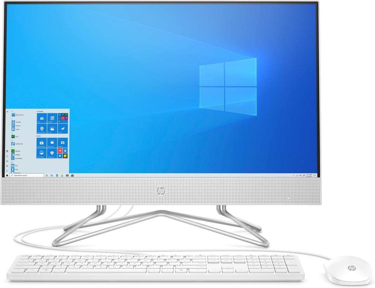 HP 24 All-in-One PC, Intel Core i3-1115G4, 4GB RAM, 256GB SSD, Snow White, Windows 11 Home, 24-df1023w