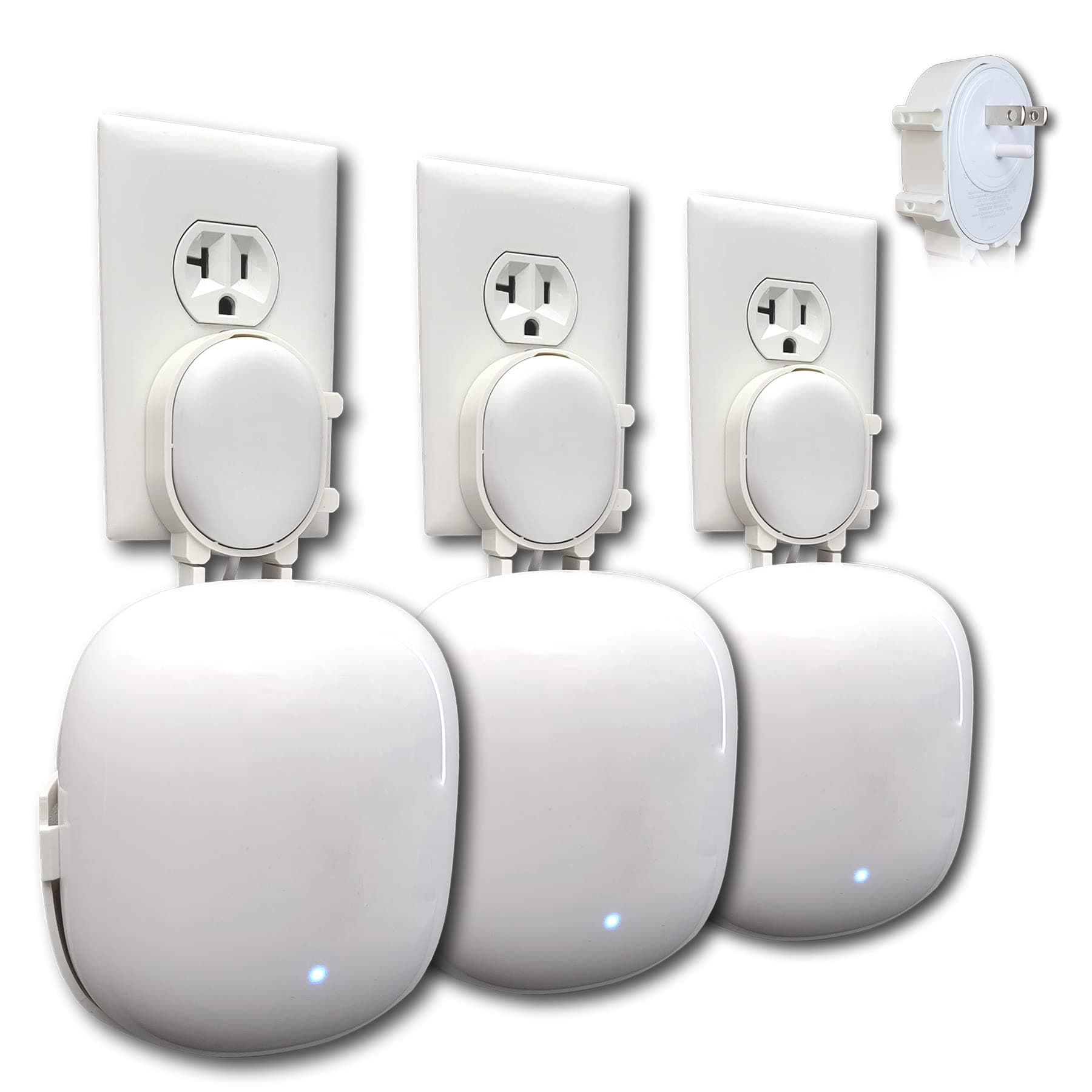 The Nest WiFi Pro Wall Outlet Holder Stand (3-Pack) | Lowest Profile | Open Access | No Messy Screws or Tape | Reinforced Support | Horizontal and Vertical Outlets
