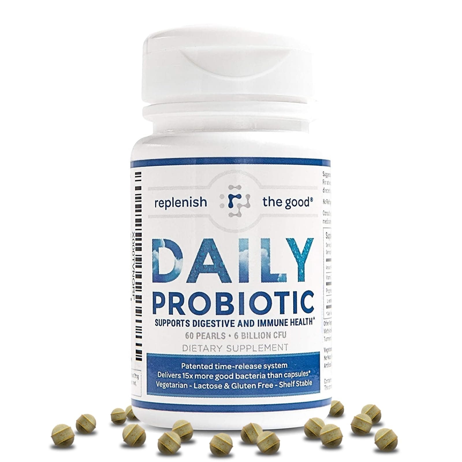 Daily Probiotic - 6 Billion CFU - Supports Digestive Health -15x More Effective Than Regular Capsules - Relieves Gas, Bloated Stomach & Acid Reflux (60 Count)