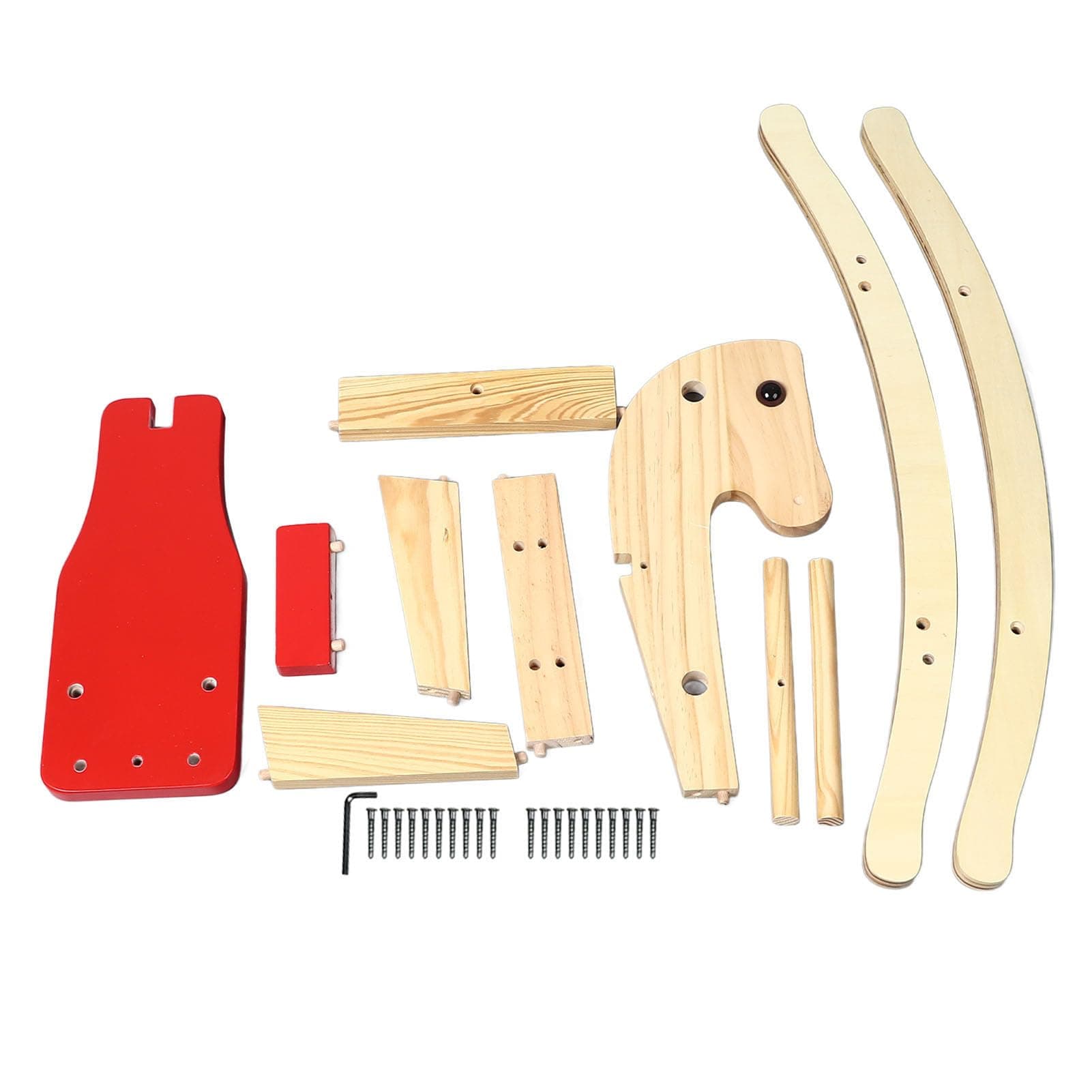 Keenso Wooden Rocking Horse for Toddler, Kids Wooden Horse with Saddle and Handle Rocking Horse Chair Ride On Toy for Imaginative Play