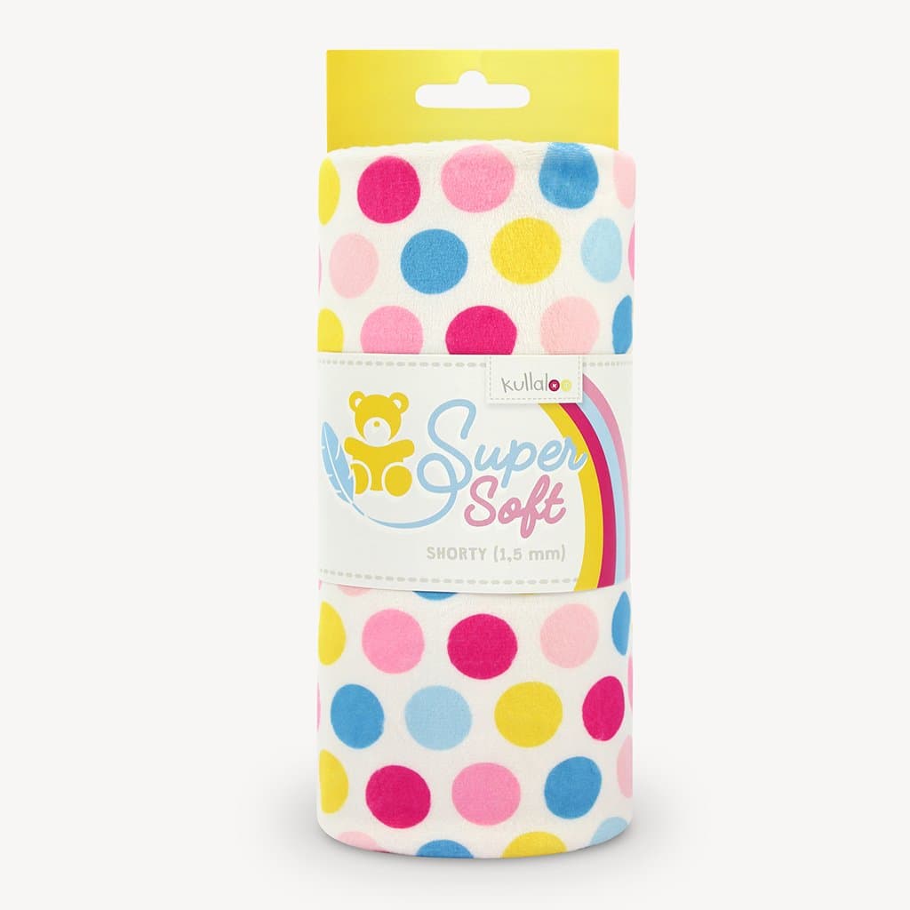 kullaloo62335 Super Soft Shorty Prints Blister Pack Dot Minky Plush Fabric, White, 8.5 x 8 x 21 cm