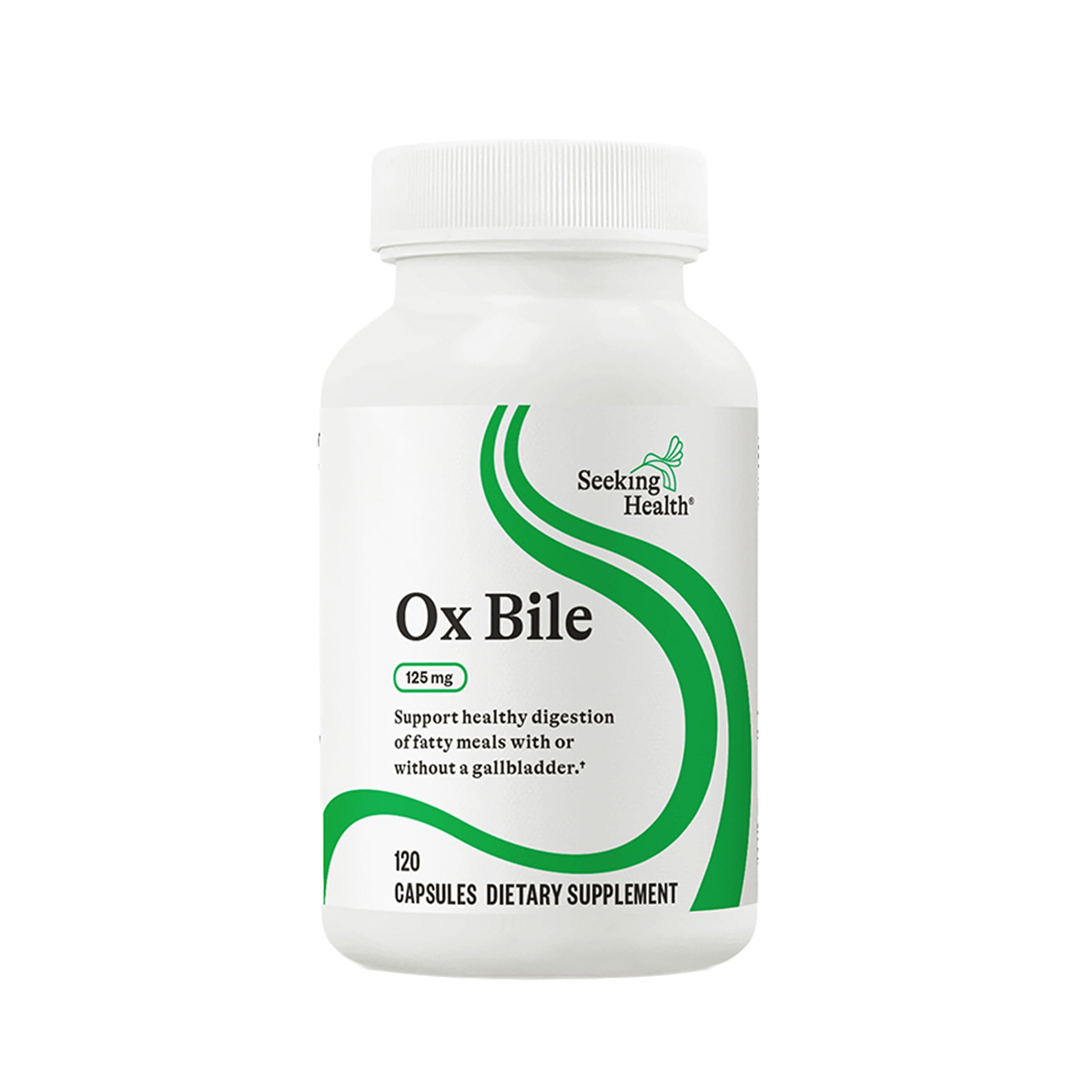Seeking Health Ox Bile 125 - Digestive Enzyme & Gallbladder Support Supplement - Vegetarian Capsule with Digestive Enzymes - 120 Capsules