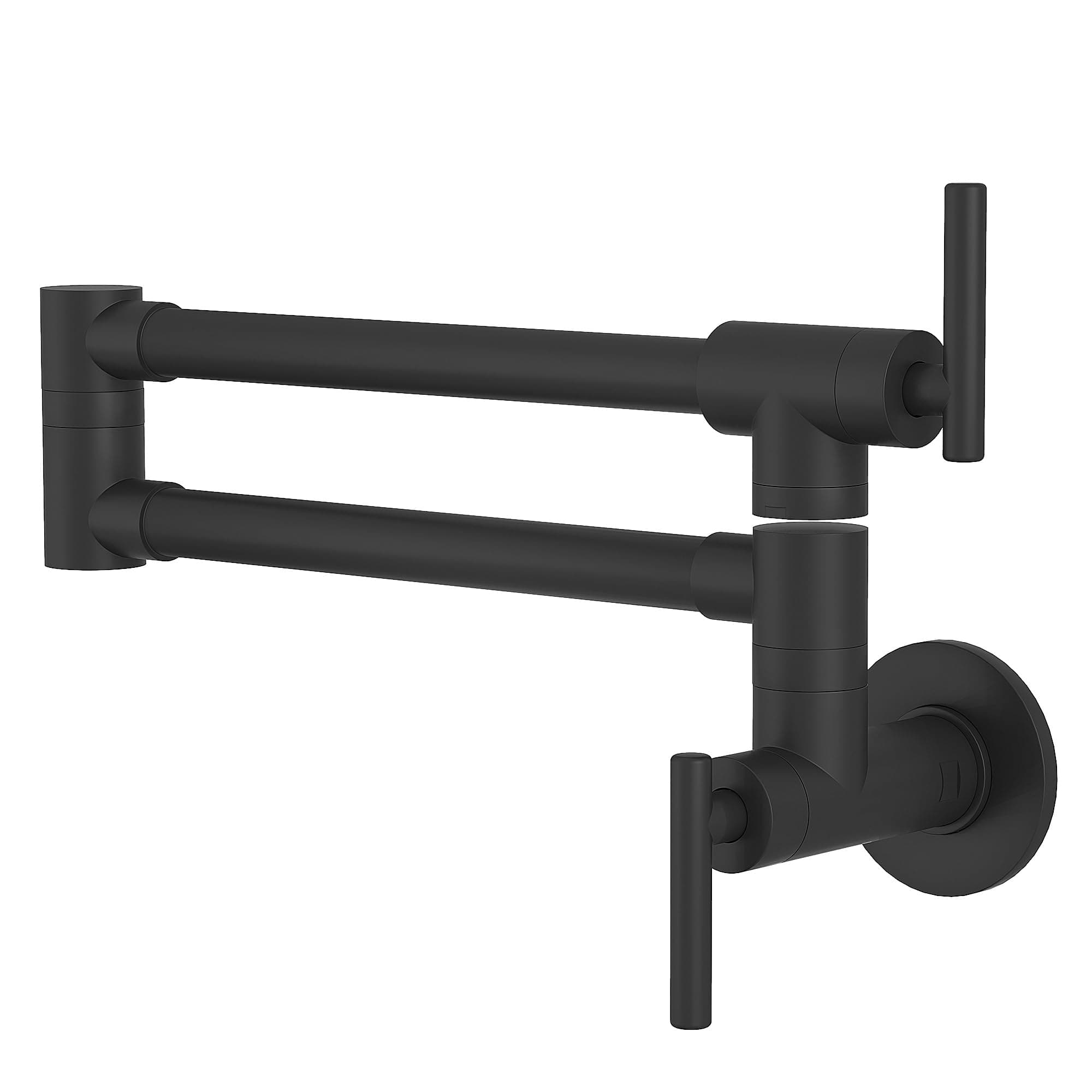 Pot Filler Faucet Matte Black Commercial Wall Mount Faucet Pot Filler Black Folding Faucet Stretchable Double Joint Swing Arm Pot Filler Copper Rotatable Wall Faucet